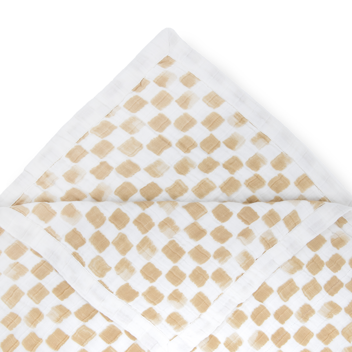 Cotton Muslin Quilted Throw - Adobe Checker - HoneyBug