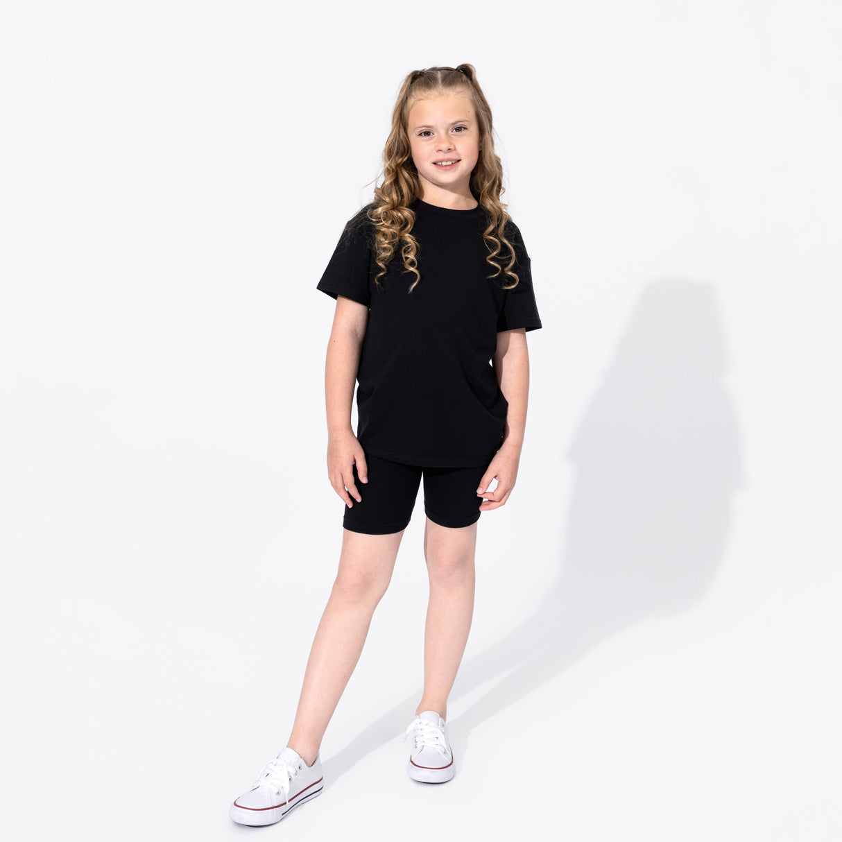 Obsidian Black Bamboo Blend Kid's Oversized Tee & Biker Short Set - HoneyBug