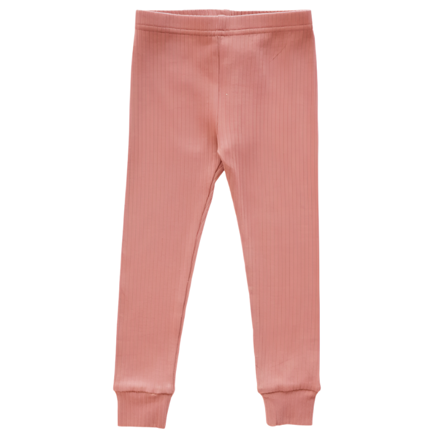 Organic Ribbed Cotton Legging - Terracotta - HoneyBug