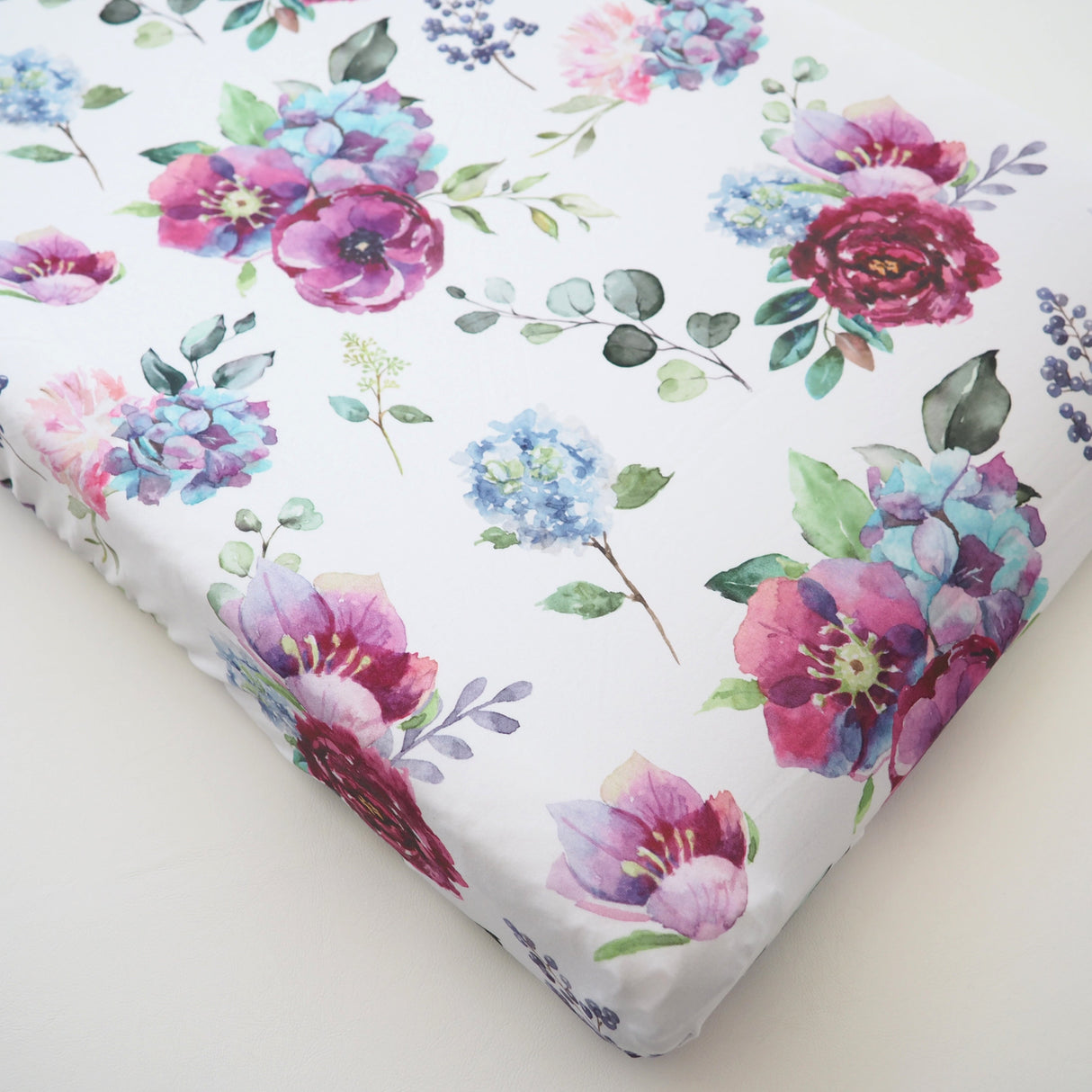 Changing Pad Cover - Blue Floral - HoneyBug