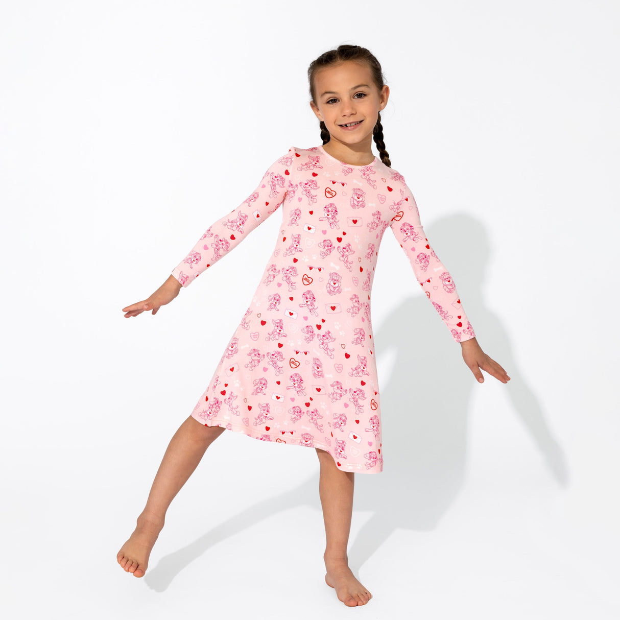 PAW Patrol: Pretty PAWSOME Pink Bamboo Girls' Long Sleeve Dress - HoneyBug