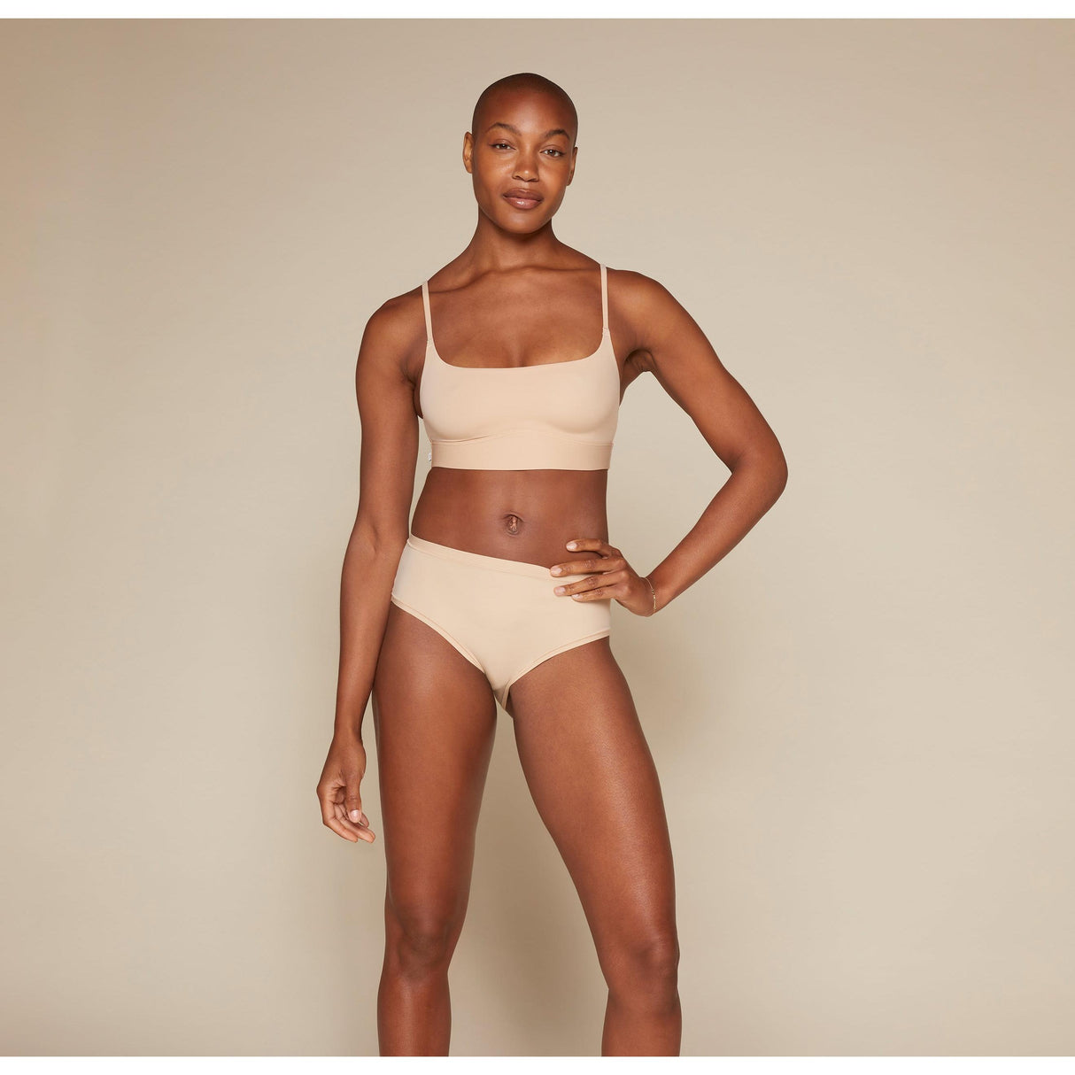 Bliss Scoop Bralette - Beige - HoneyBug