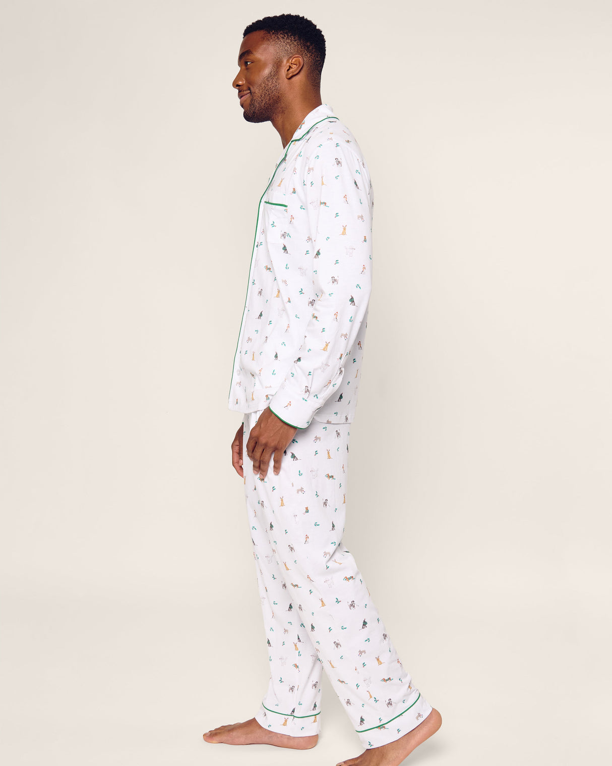 Men's Pima Pajama Set in Jingle Paws - HoneyBug