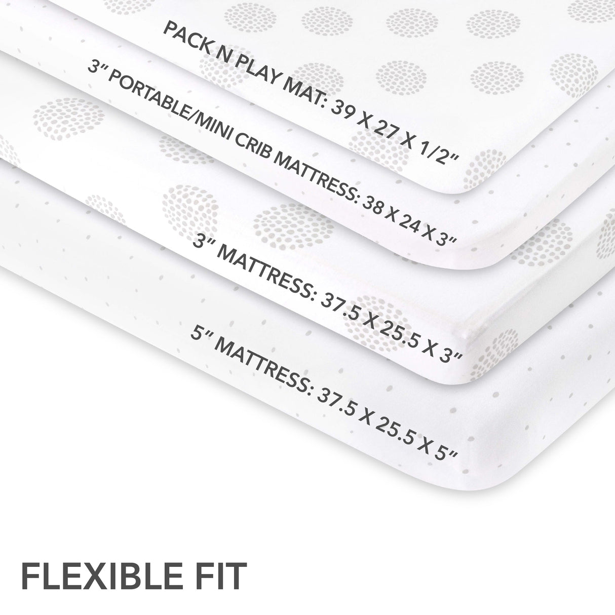 Pack N Play I Portable Crib Sheet Set - Grey Dottie - HoneyBug