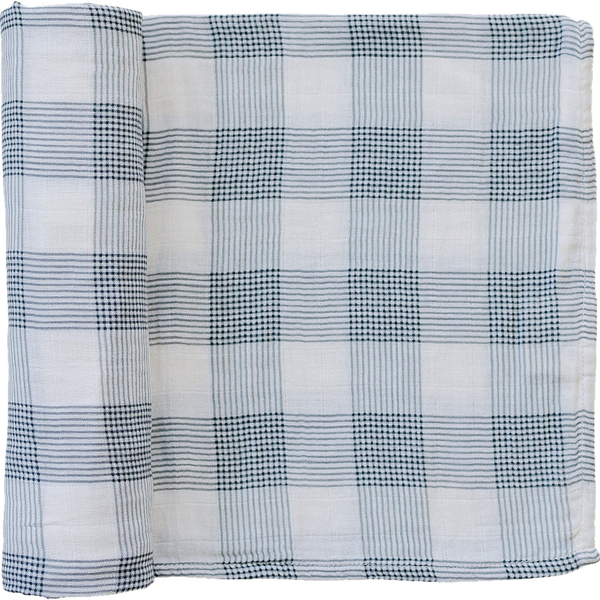 Coastal Plaid Muslin Swaddle Blanket - HoneyBug