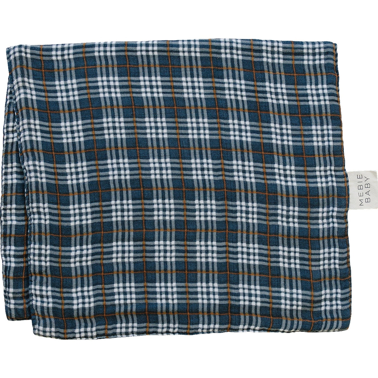 Navy Plaid Muslin Burp Cloth - HoneyBug