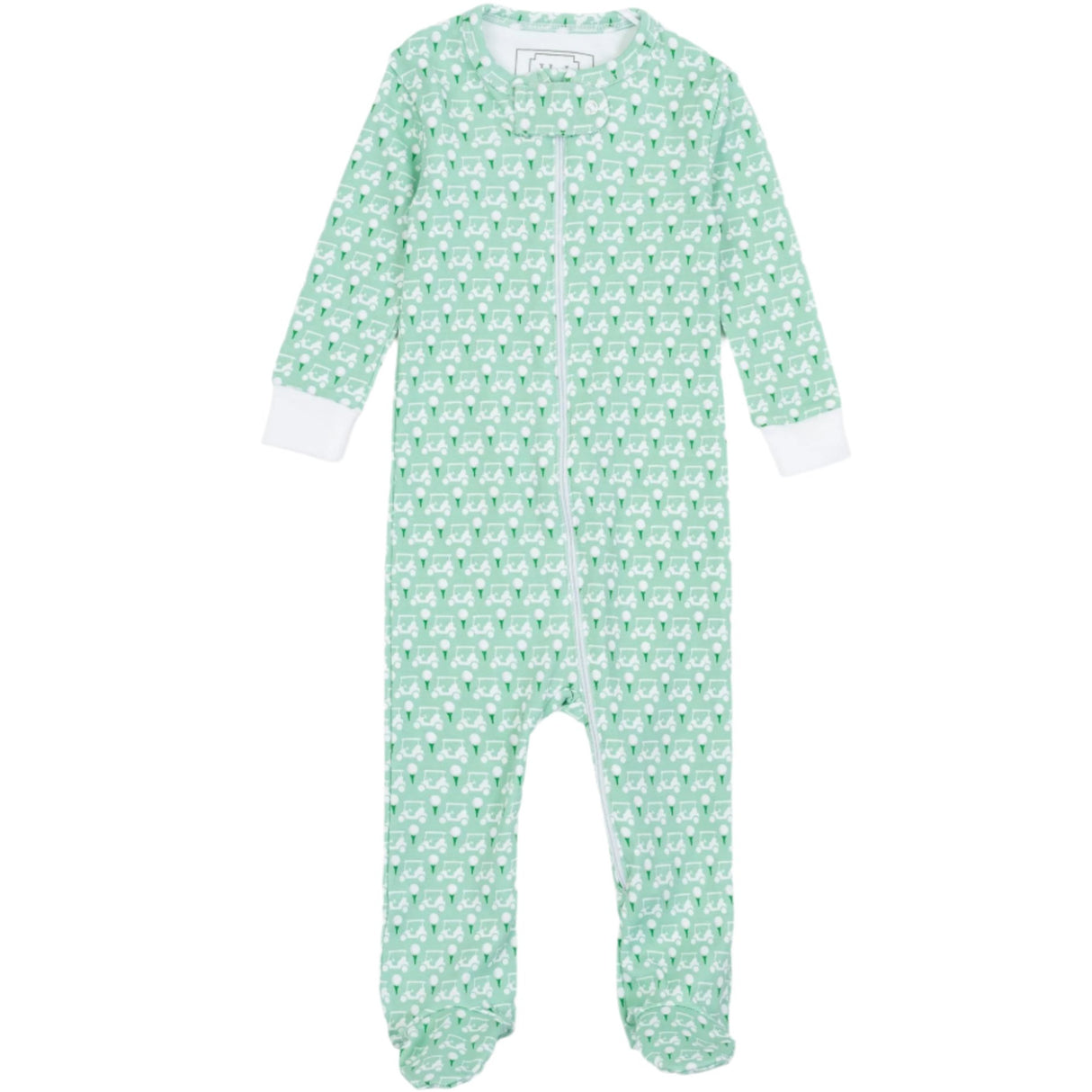 Parker Boys' Pima Cotton Zipper Pajama - Golf Putting Green - HoneyBug