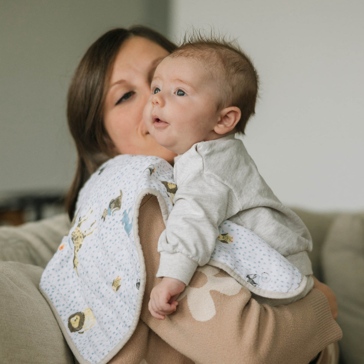 Cotton Muslin Burp Cloth 2 Pack - Party Animals - HoneyBug