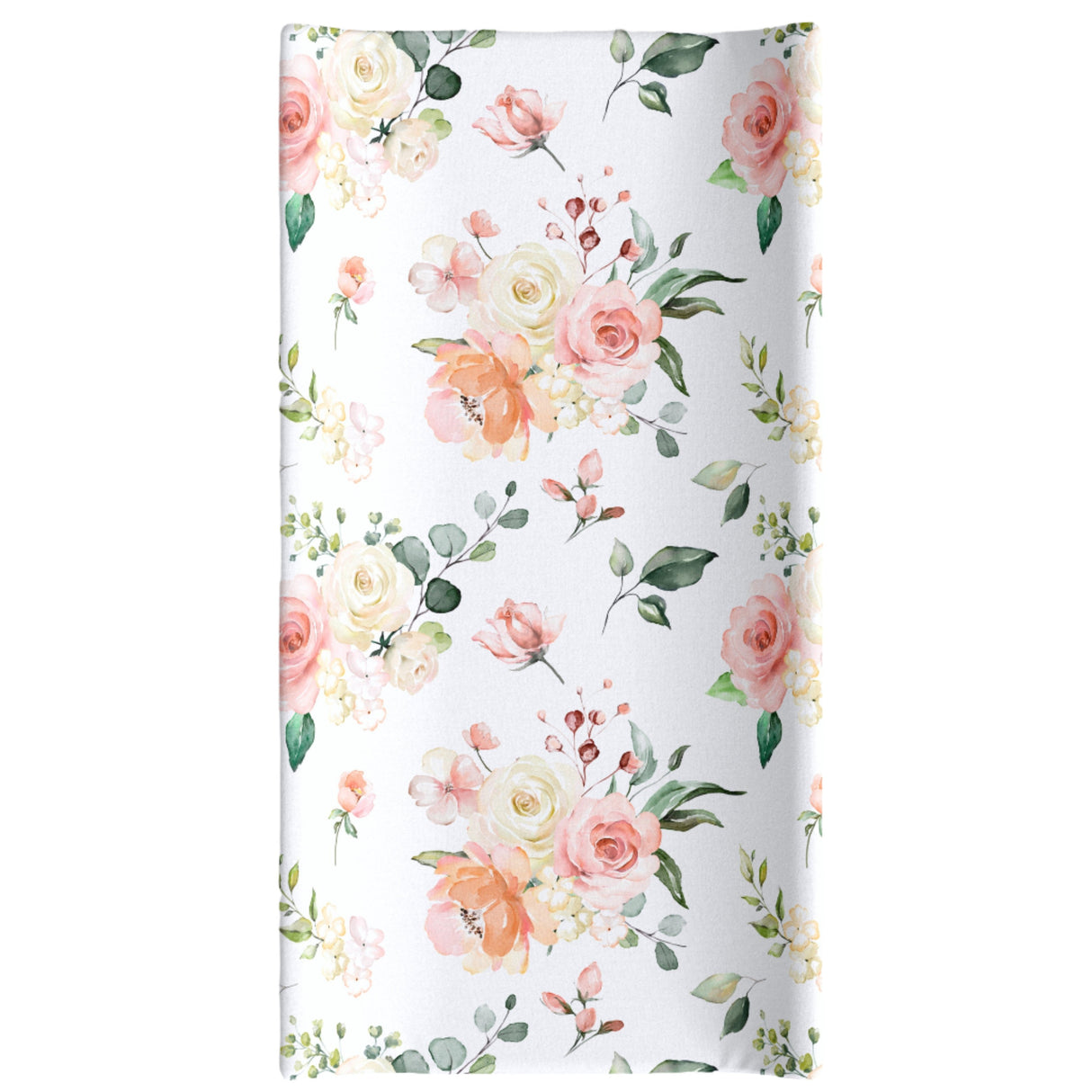 Changing Pad Cover - Peach Floral - HoneyBug