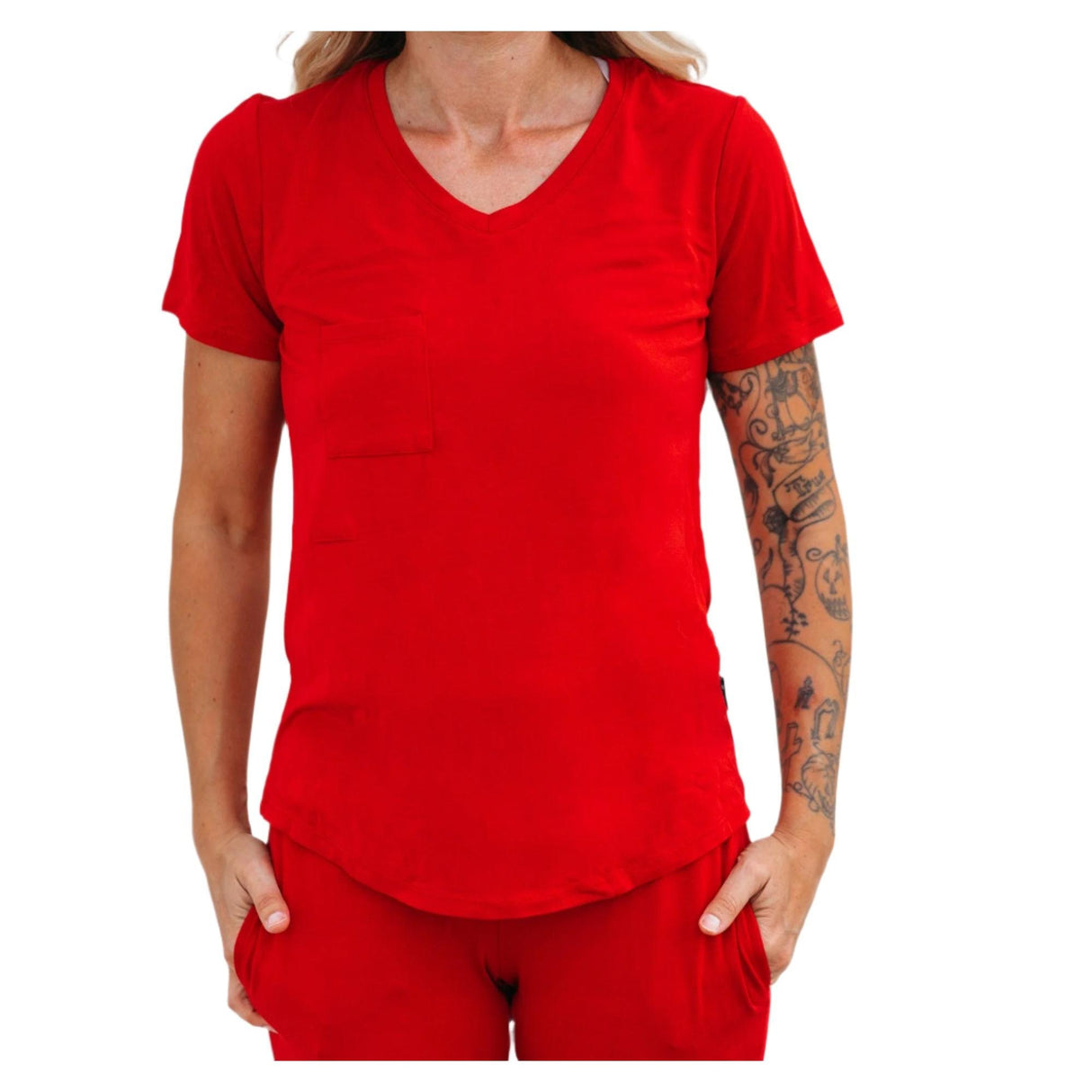 MAMA V-NECK- Red - HoneyBug