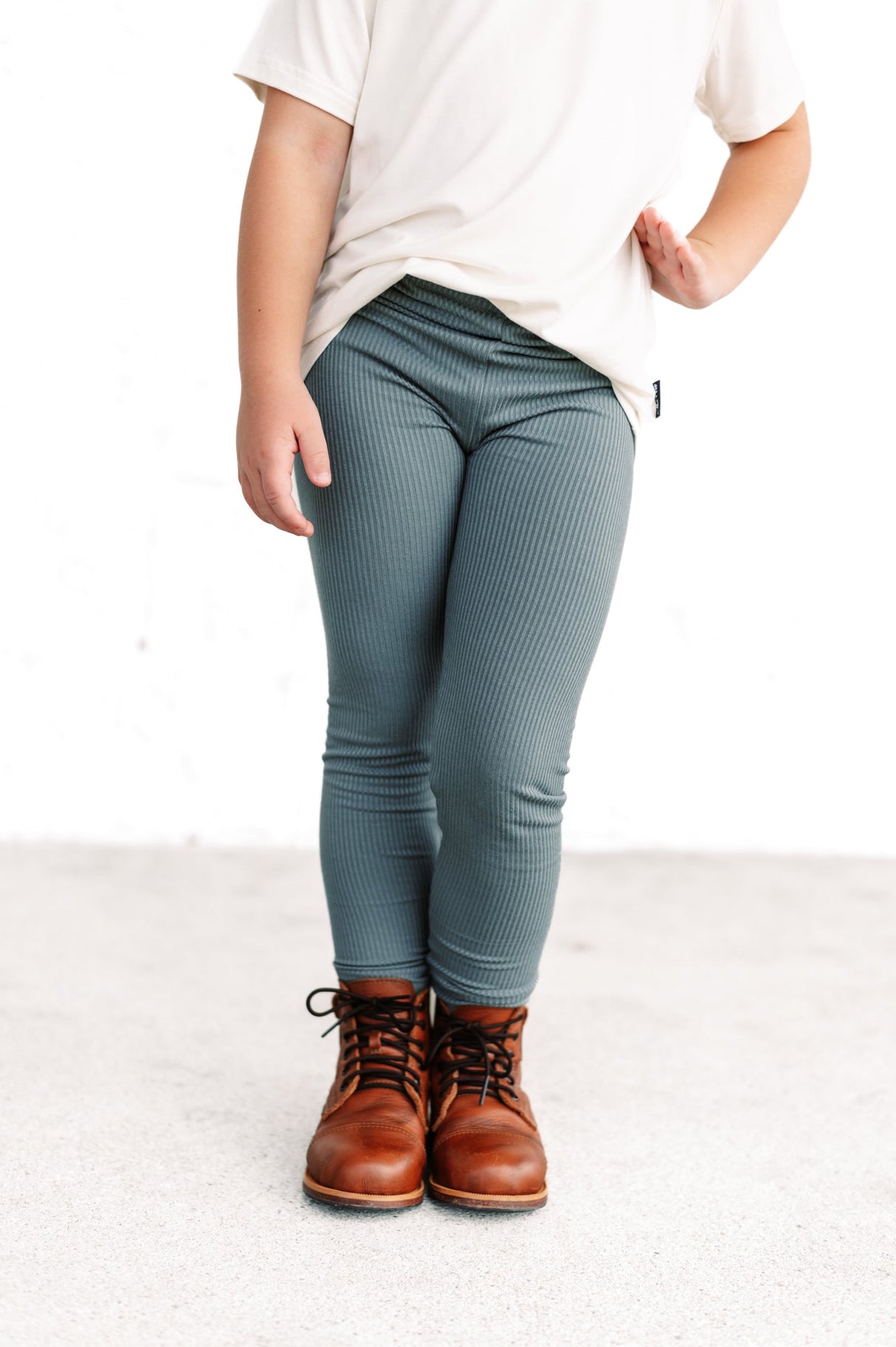 BAMBOO RIB LEGGINGS- Slate - HoneyBug