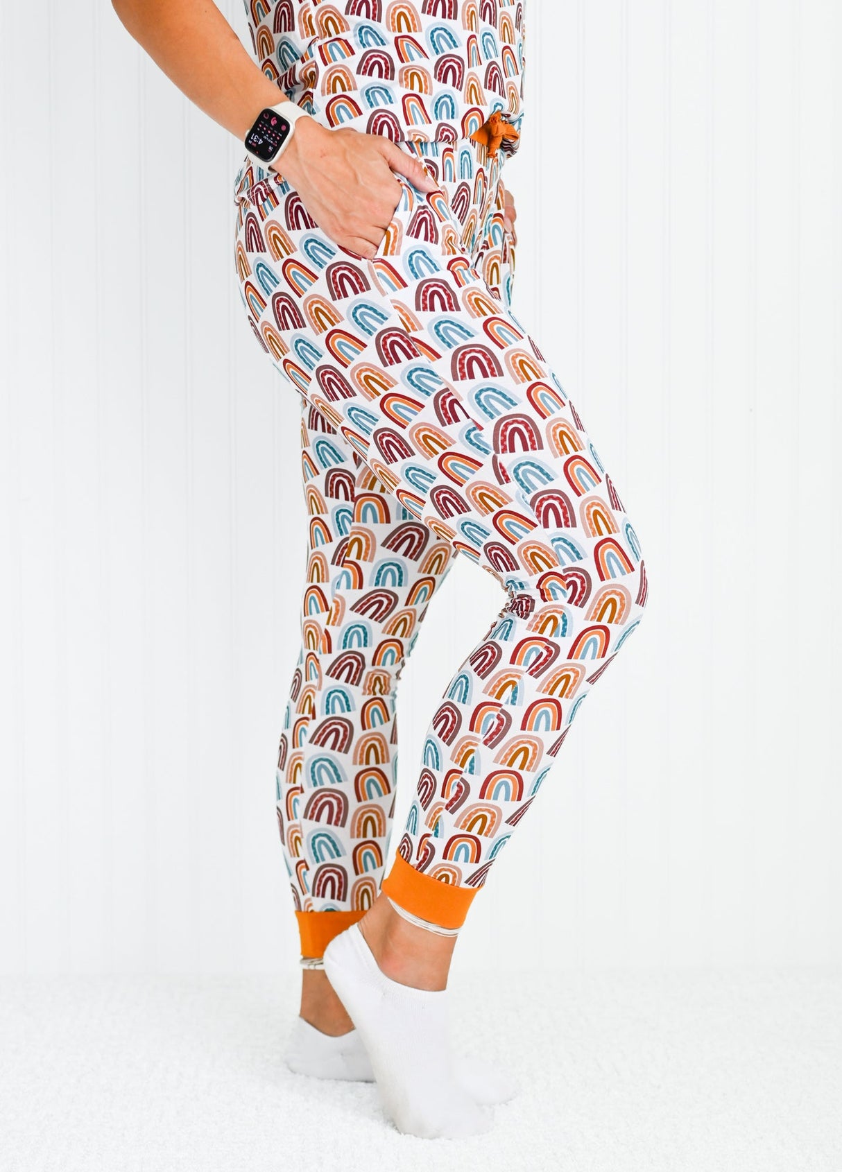 MAMA JOGGERS- Neutral Rainbow - HoneyBug