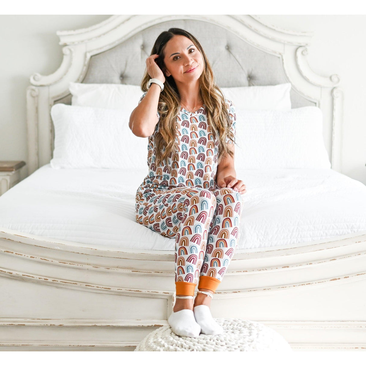 MAMA JOGGERS- Neutral Rainbow - HoneyBug
