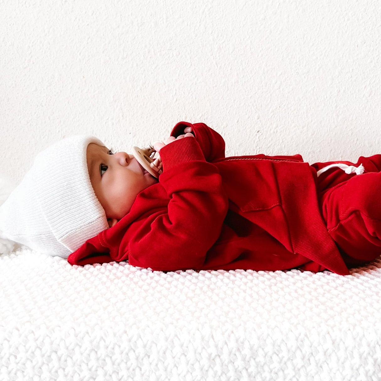 ZIP HOODIE- Red Bamboo French Terry - HoneyBug