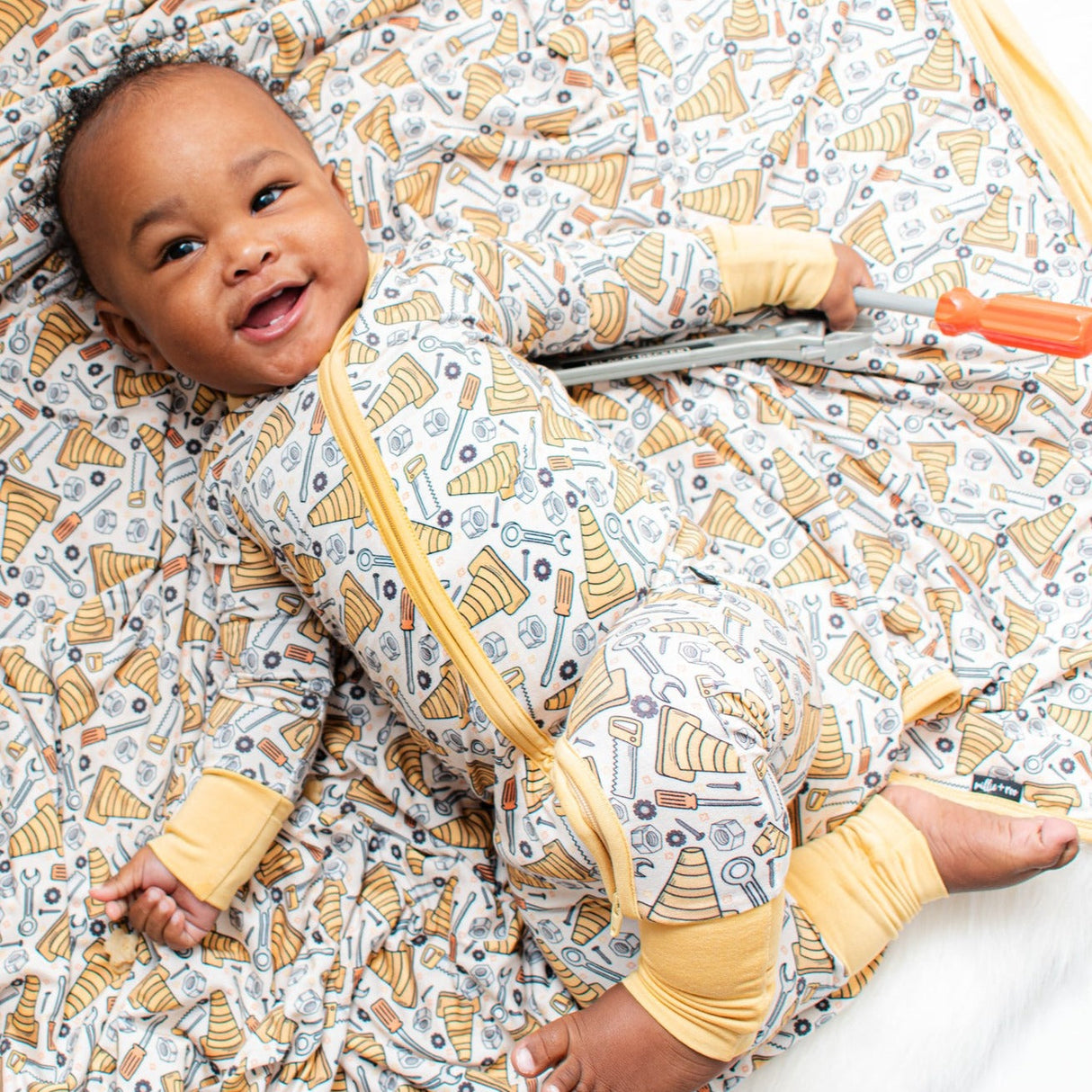 ZIP ROMPER- Tools - HoneyBug