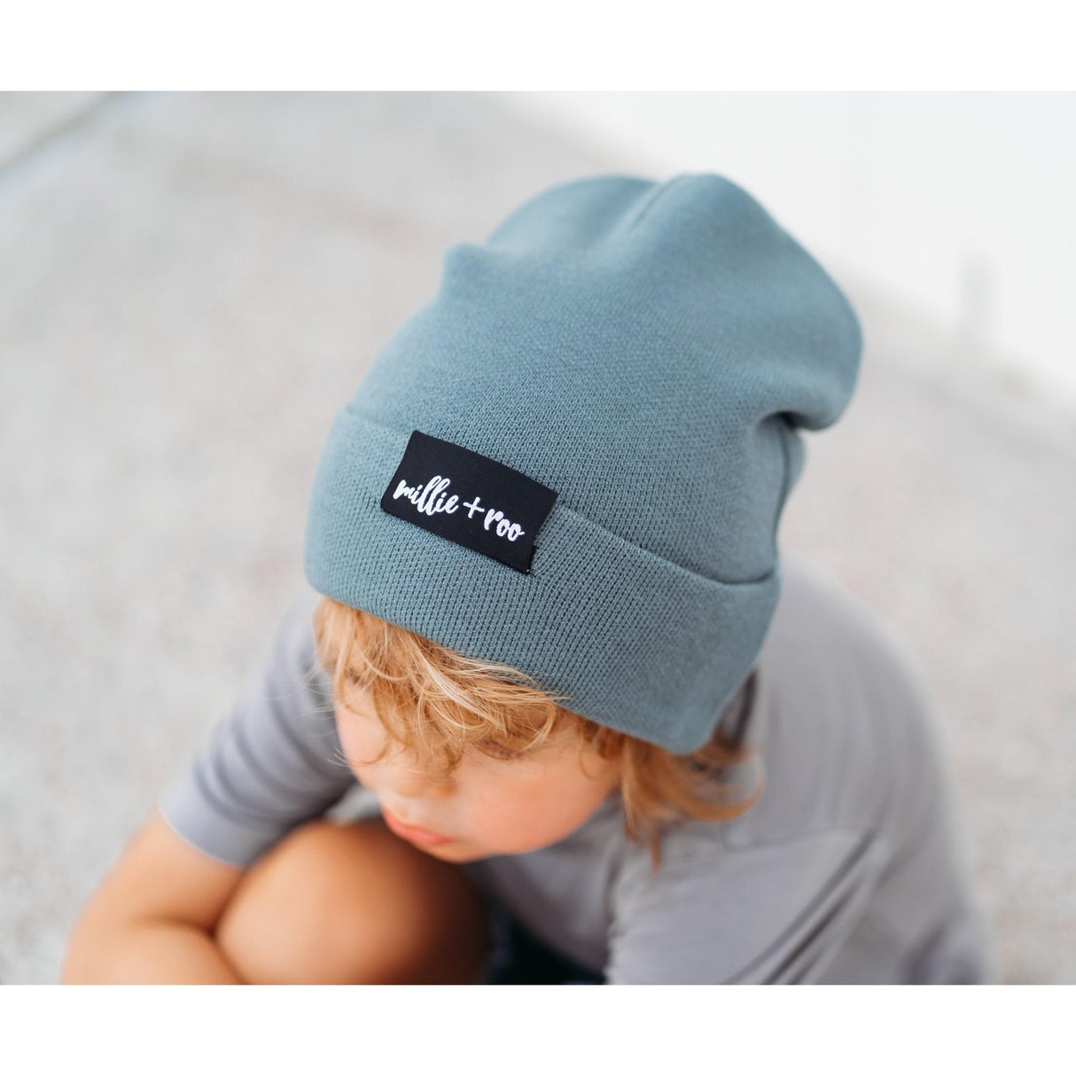 BAMBOO CUFF BEANIE- Slate - HoneyBug