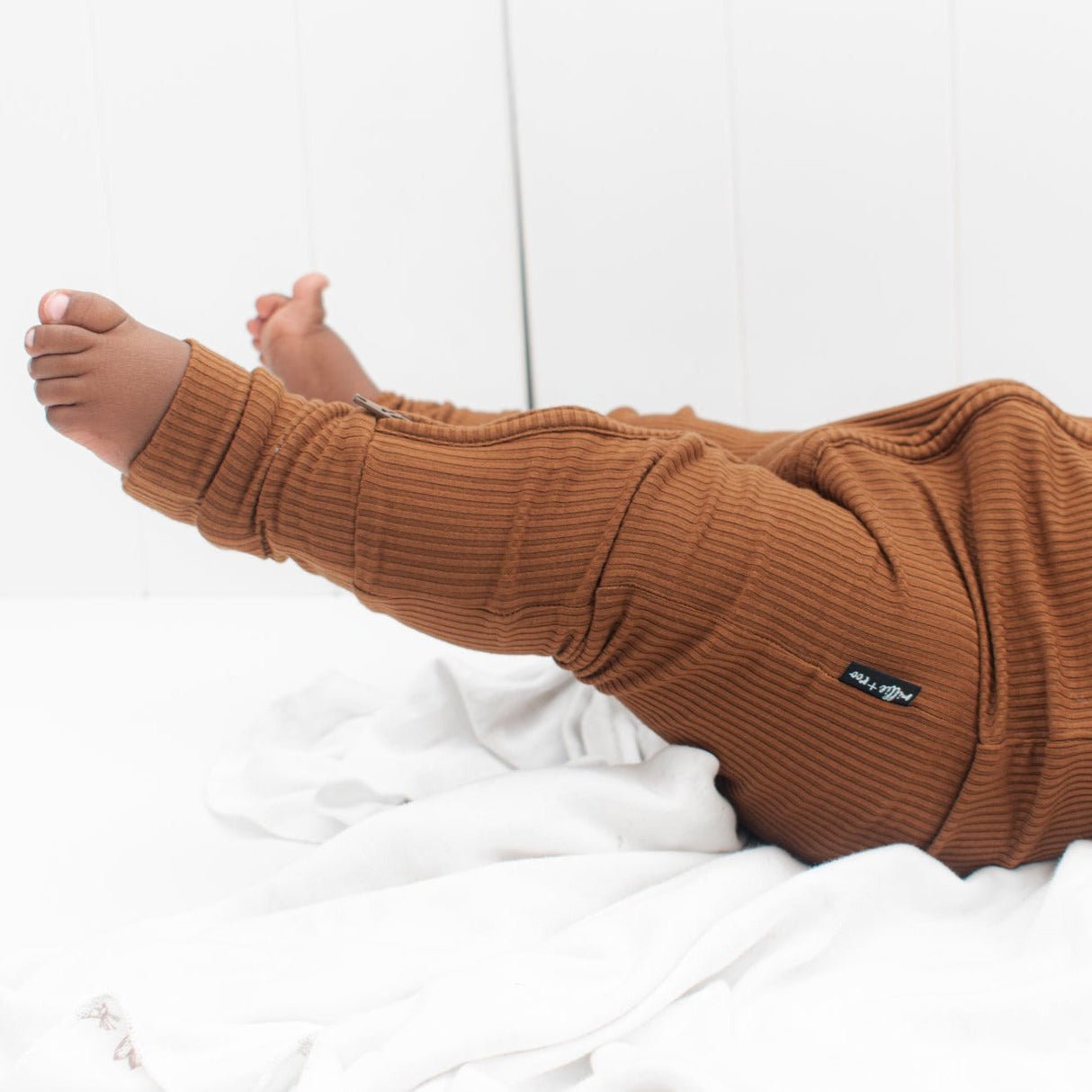 Zip Romper - Bark Ribbed - HoneyBug