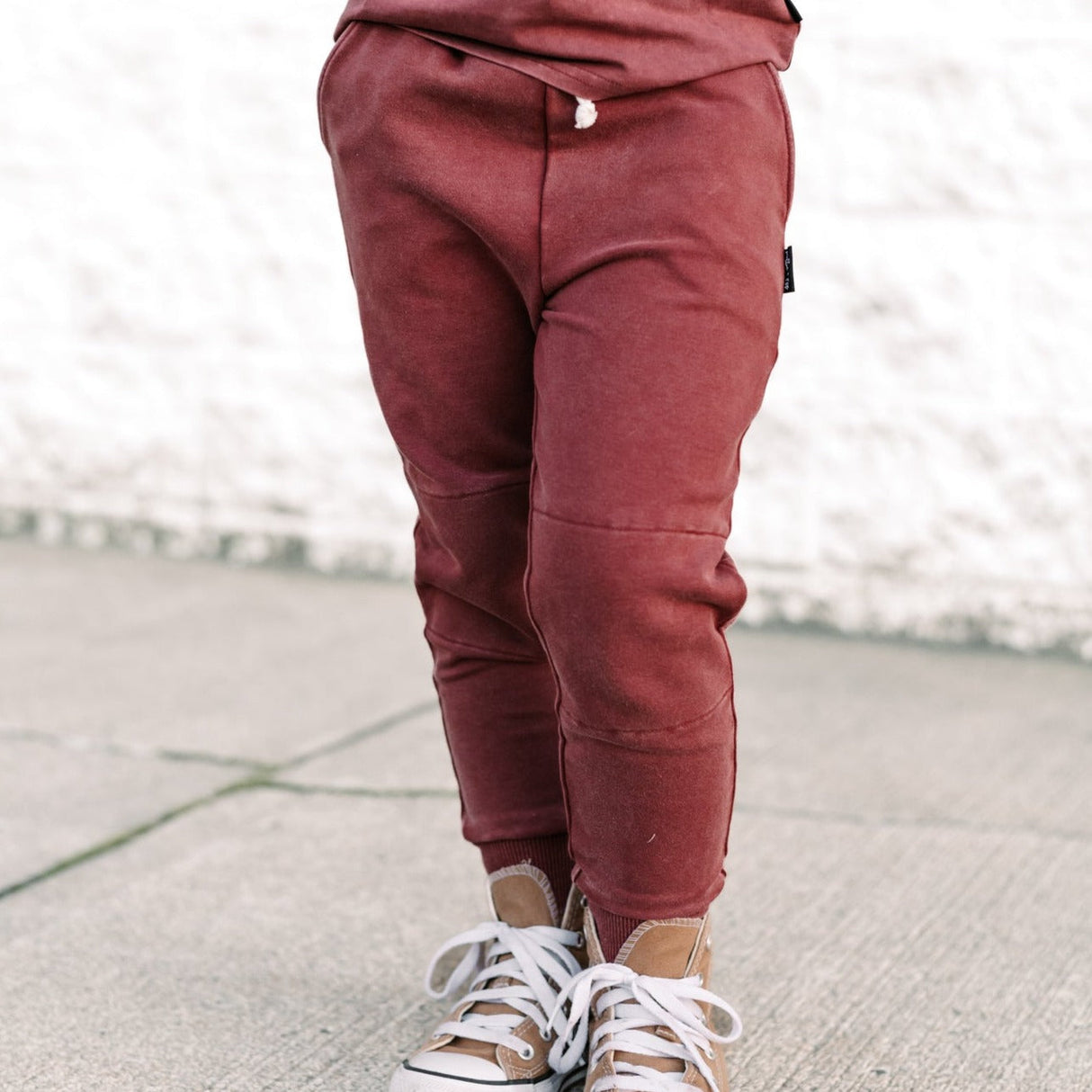 JOGGERS- Oxblood Snow Wash French Terry - HoneyBug