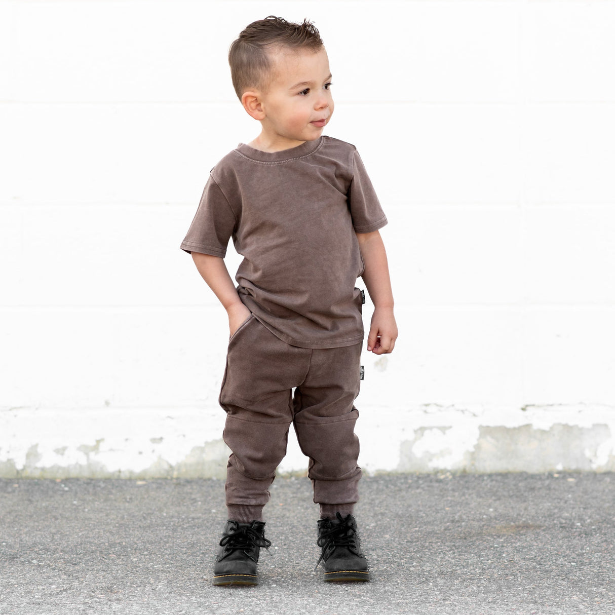 JOGGERS- Bark Snow Wash French Terry - HoneyBug