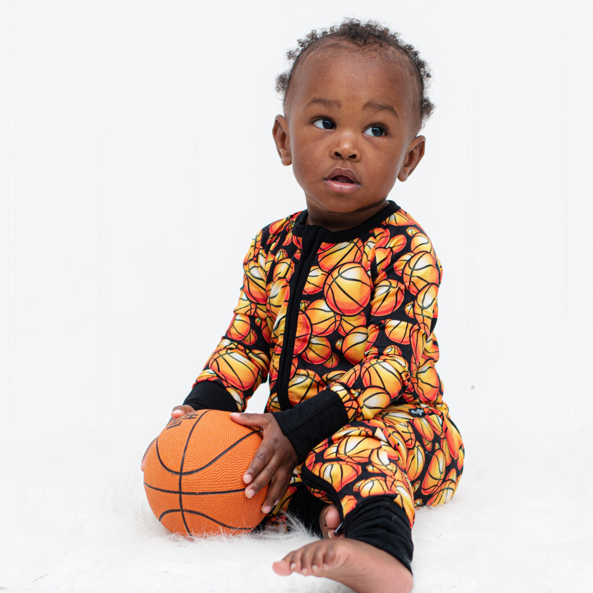 Zip Romper - Basketball - HoneyBug