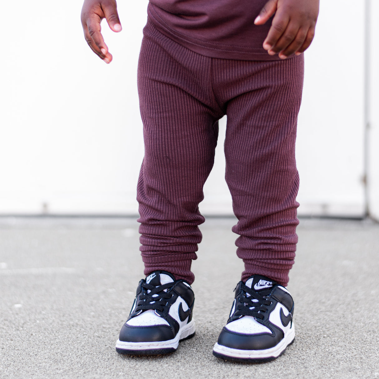 BAMBOO RIB LEGGINGS- Black Cherry - HoneyBug