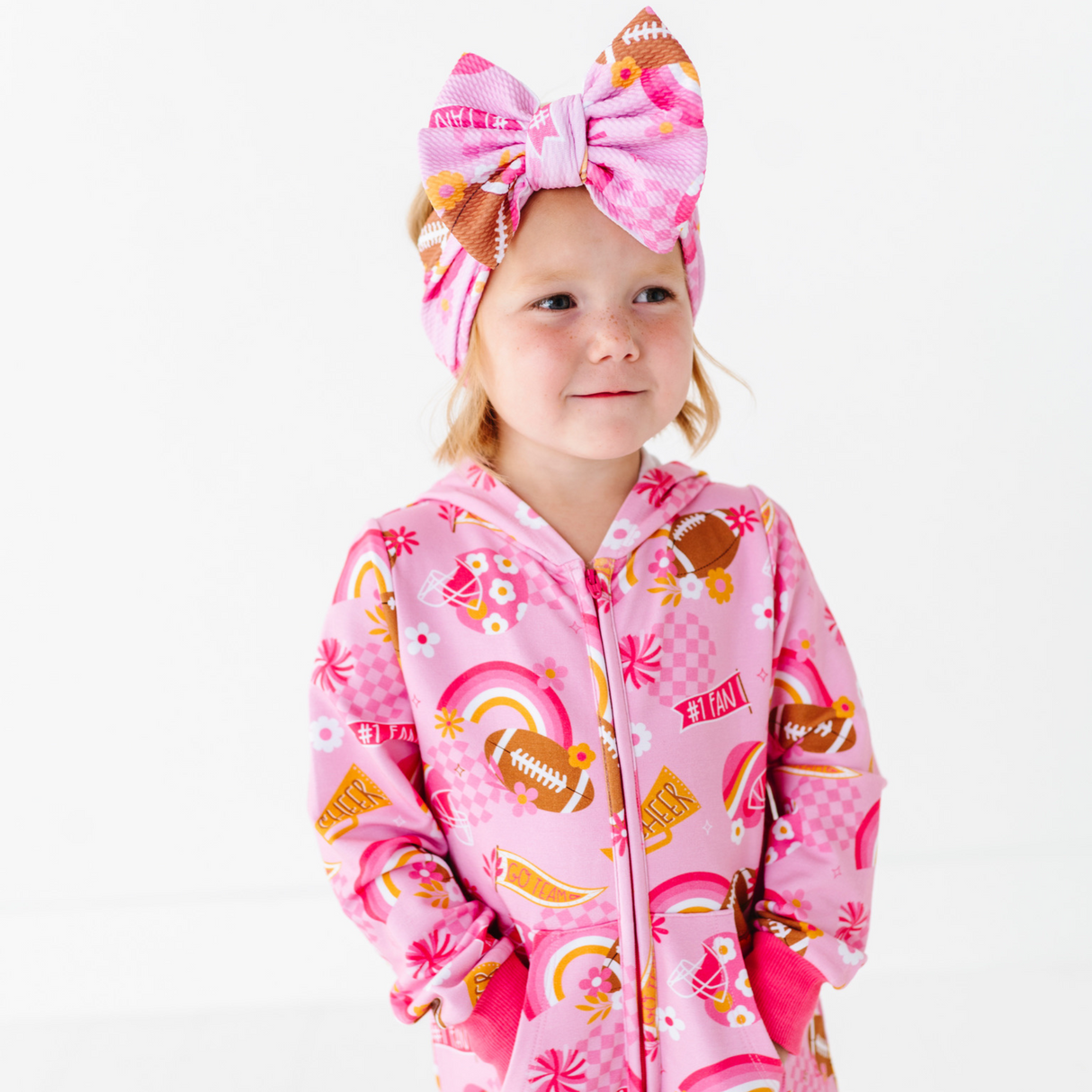 On Game Days We Wear Pink Biggie Bow - HoneyBug