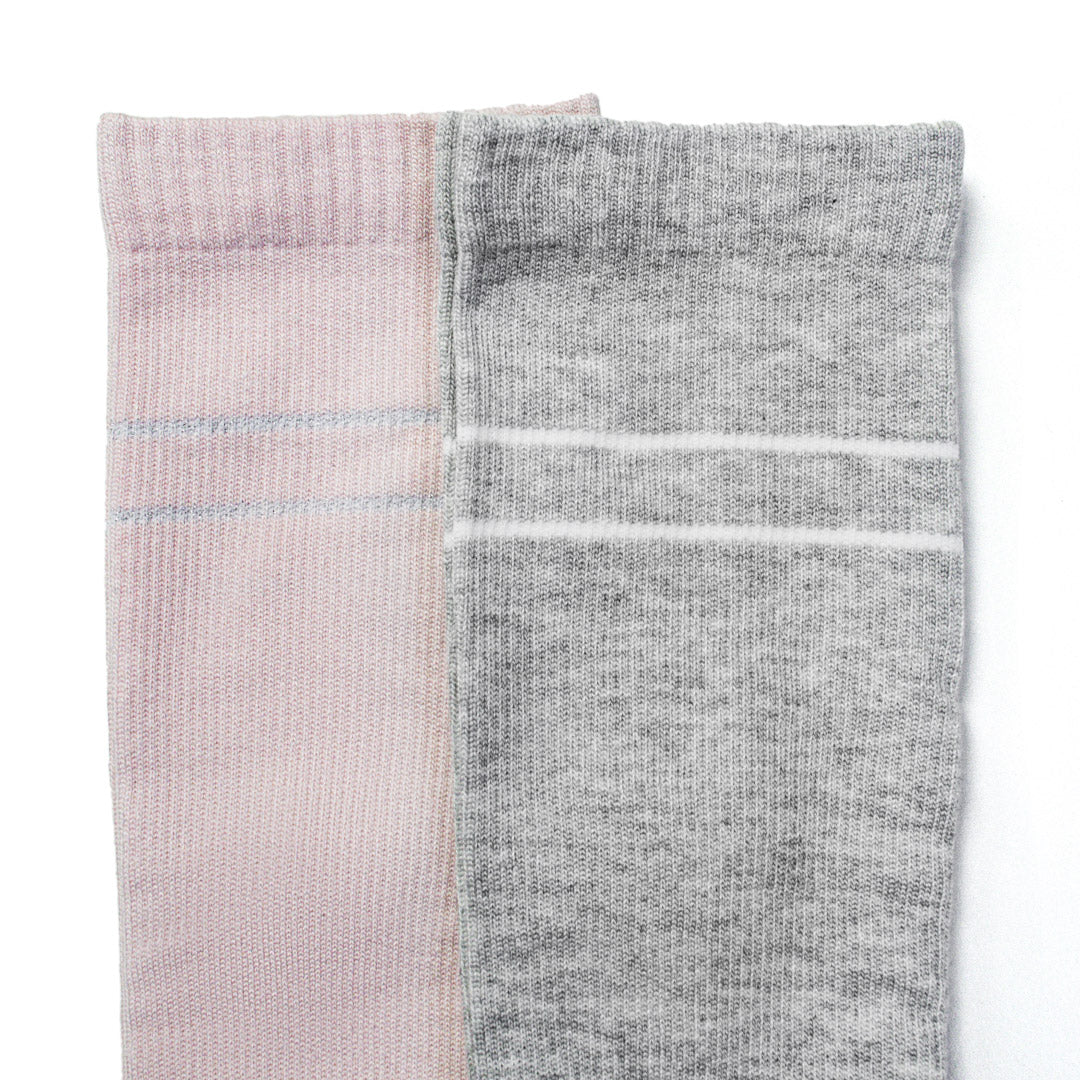 Premium Maternity Compression Socks (2-Pack) | Soft Pink & Grey Heather - HoneyBug