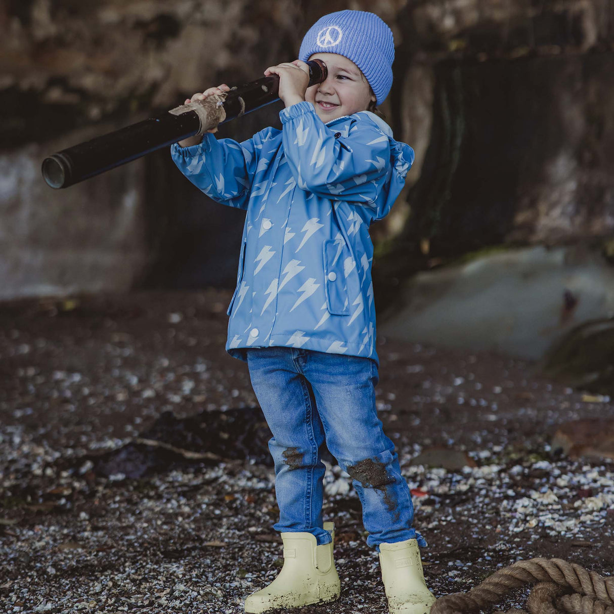Lightning Bolt Recycled Waterproof Raincoat - HoneyBug