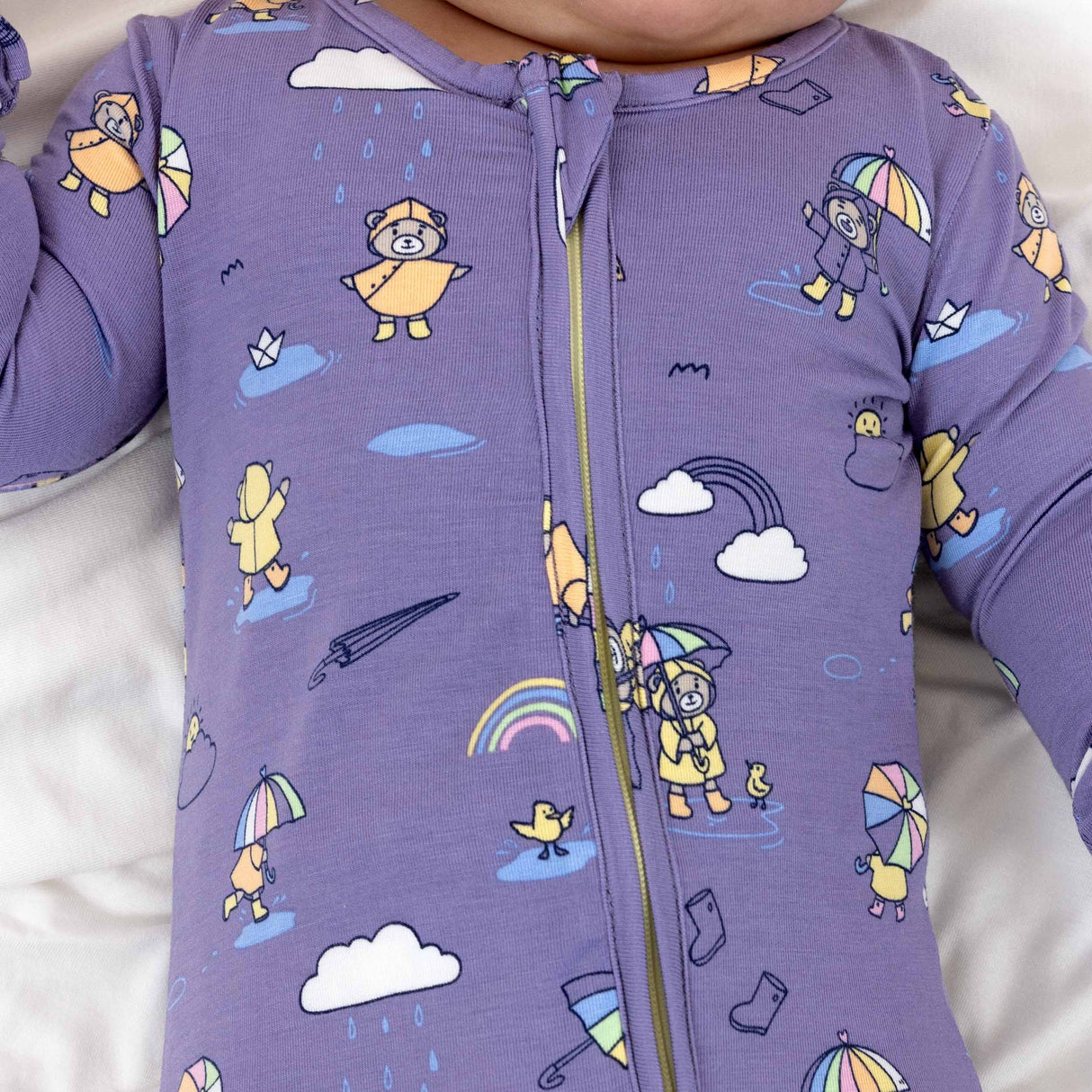 Rainbow Bear Bamboo Convertible Footie - HoneyBug