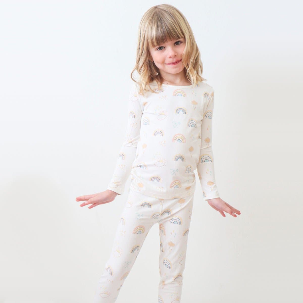 Rainbows Bamboo Kids Pajamas - HoneyBug