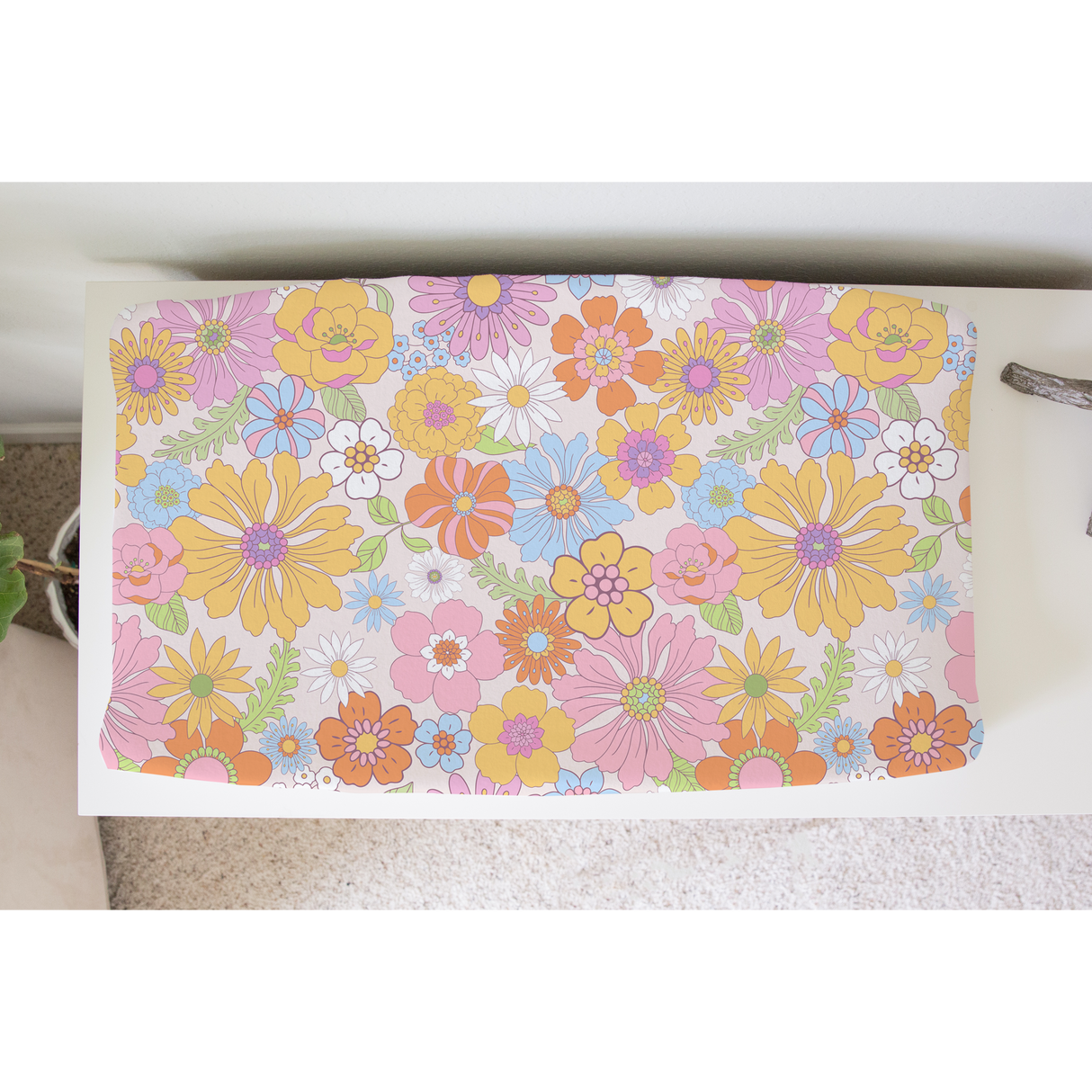 Changing Pad Cover - Retro Floral - HoneyBug