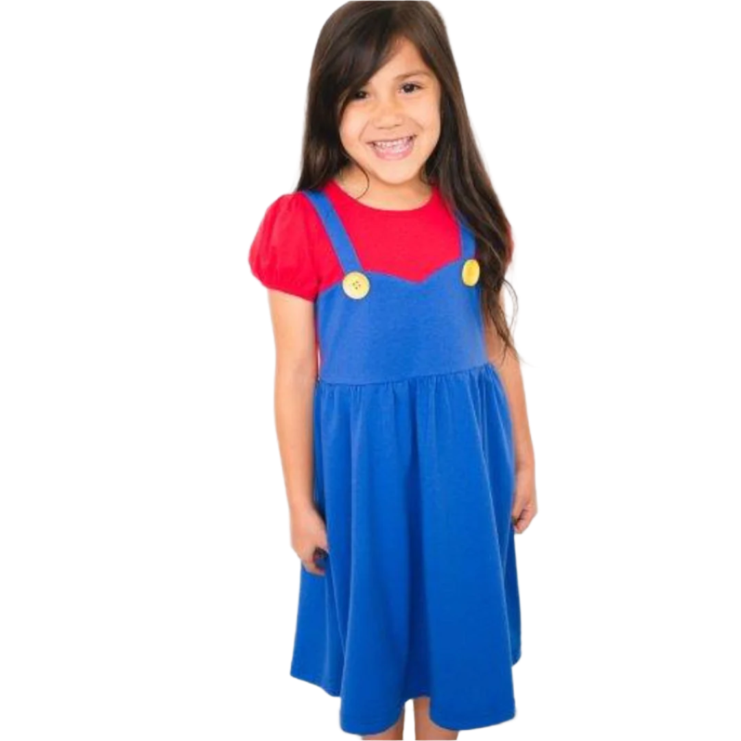 Red Super Bro Dress - HoneyBug