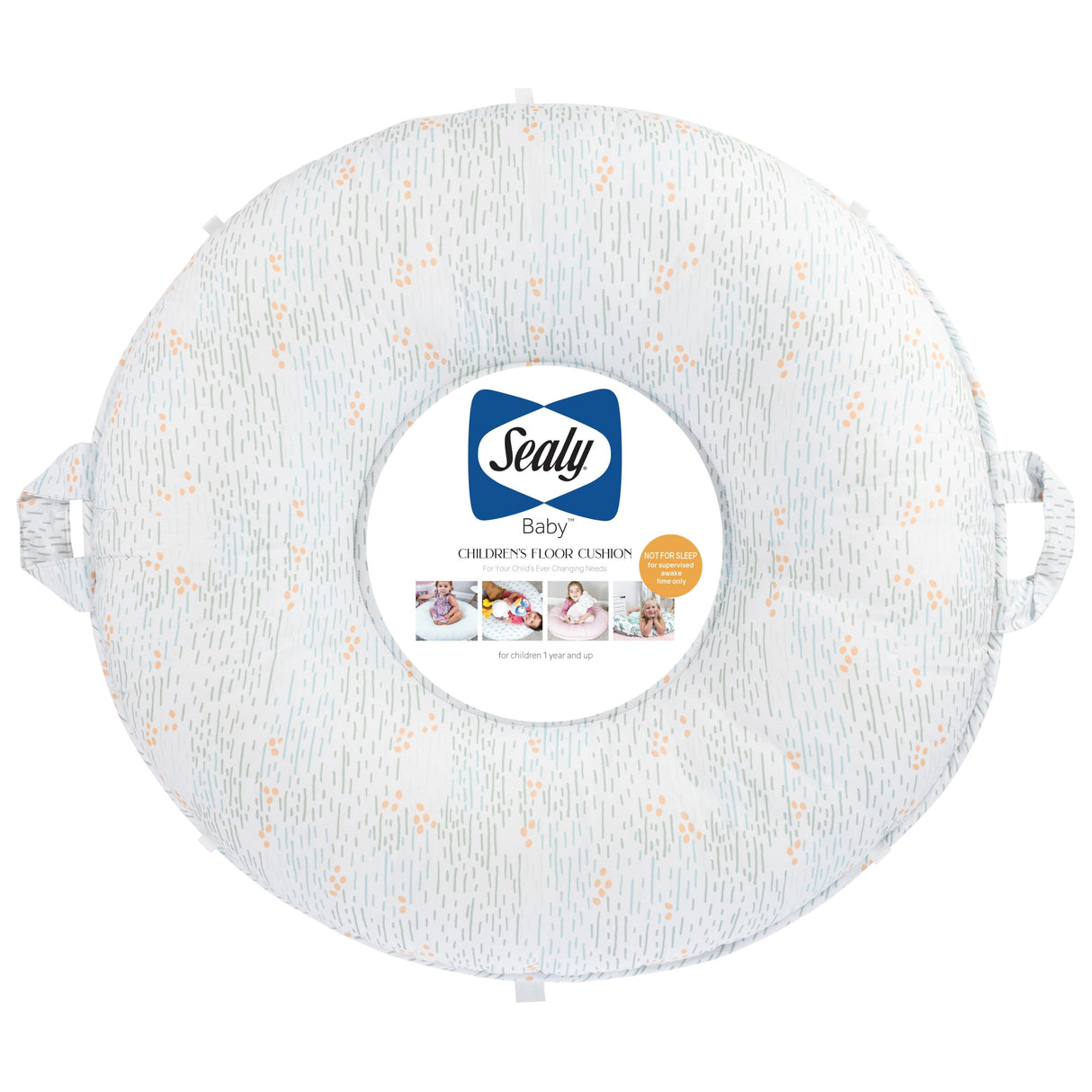 Sealy Children's Floor Cushion - Spring and Gray - HoneyBug