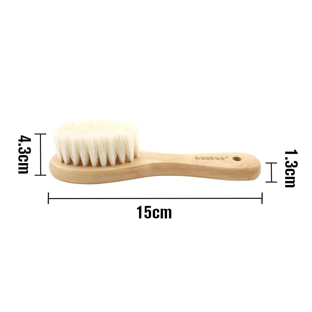 Haakaa Goats Wool Wooden Baby Brush & Comb Set - HoneyBug