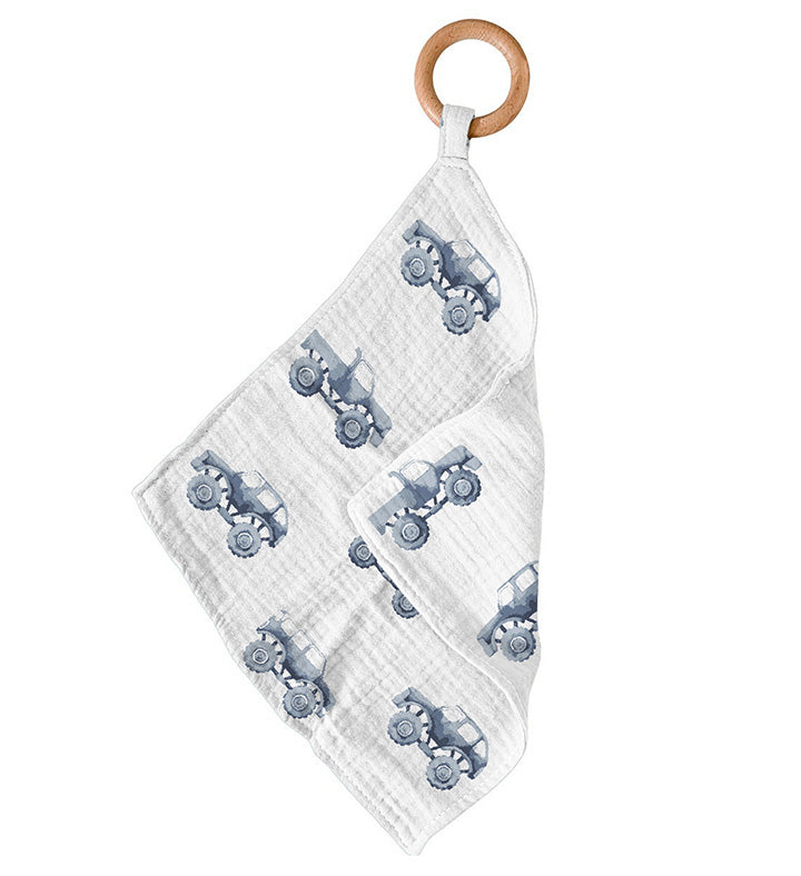 Indigo Monster Trucks Cotton Newcastle Teether - HoneyBug