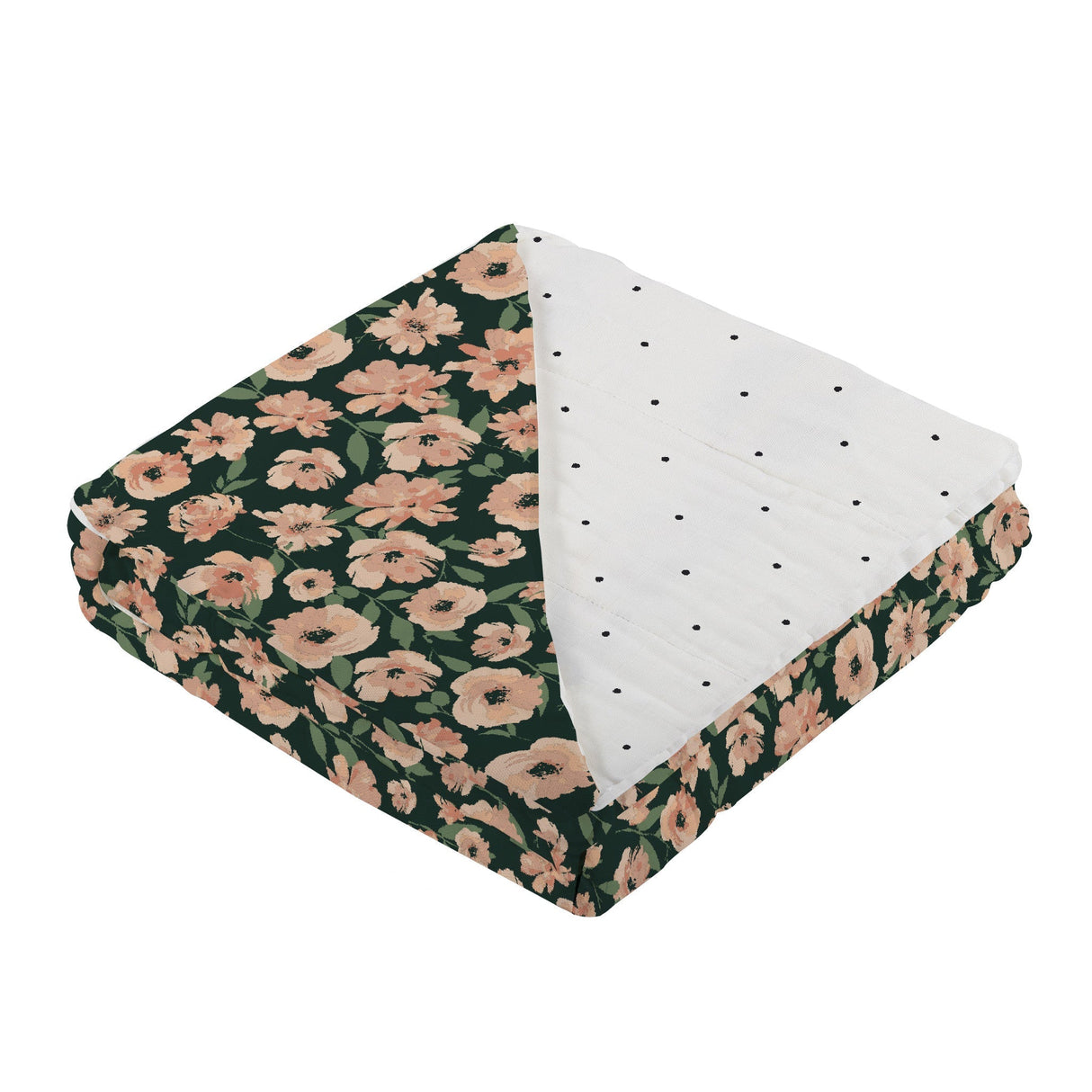 Canyon Sunset Flowers and White Polka Dot Newcastle Blanket - HoneyBug