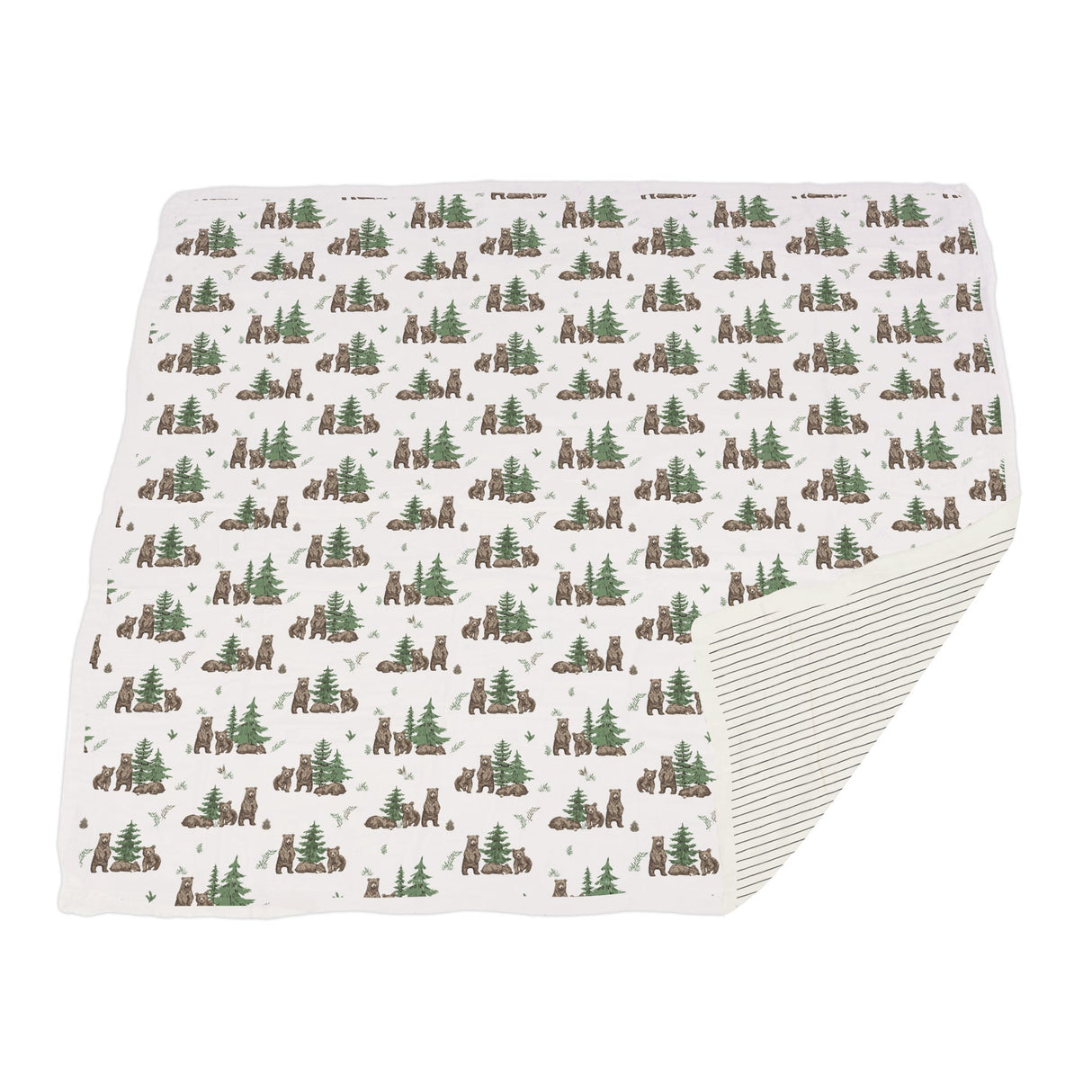 Wilderness Bear & Pencil Stripe Bamboo Newcastle Blanket