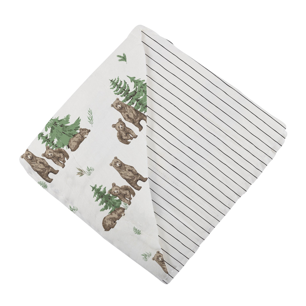 Wilderness Bear & Pencil Stripe Bamboo Newcastle Blanket