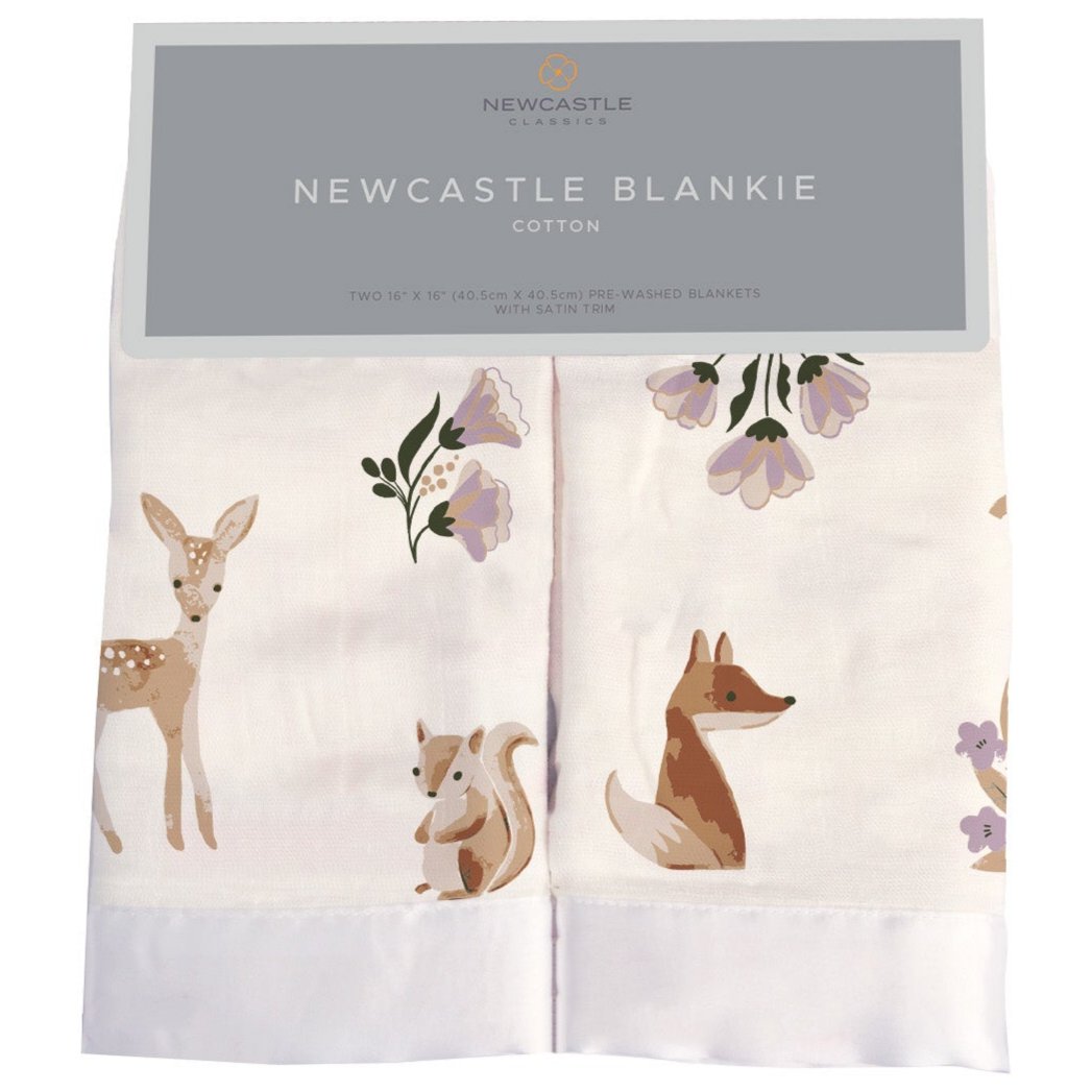 Sierra Fox and Deer Cotton Muslin Security Baby Blankie - HoneyBug