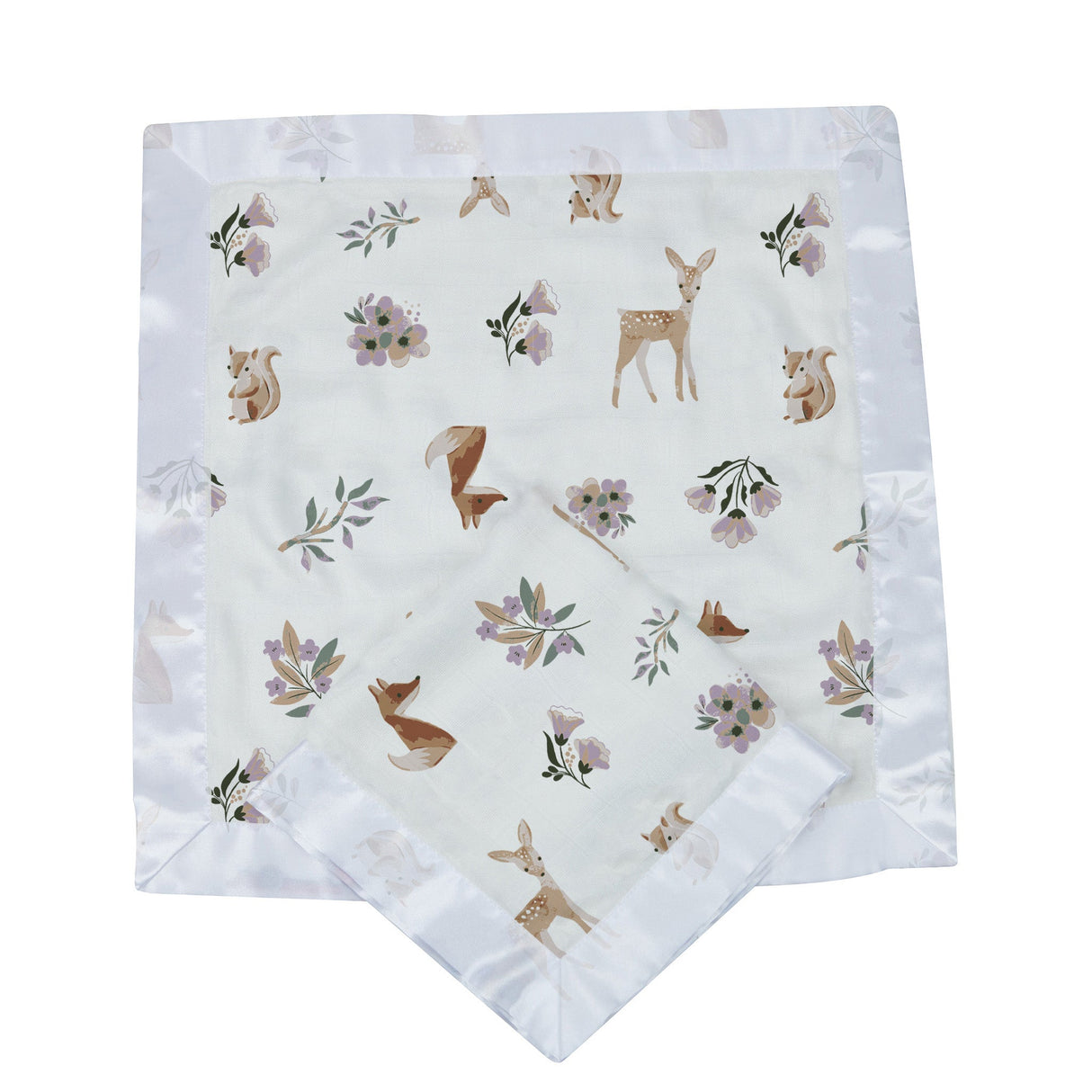 Sierra Fox and Deer Cotton Muslin Security Baby Blankie - HoneyBug
