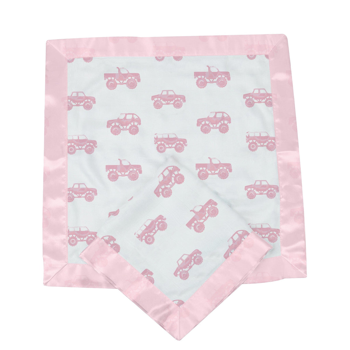 Pink Monster Trucks Bamboo Newcastle Blankie - HoneyBug
