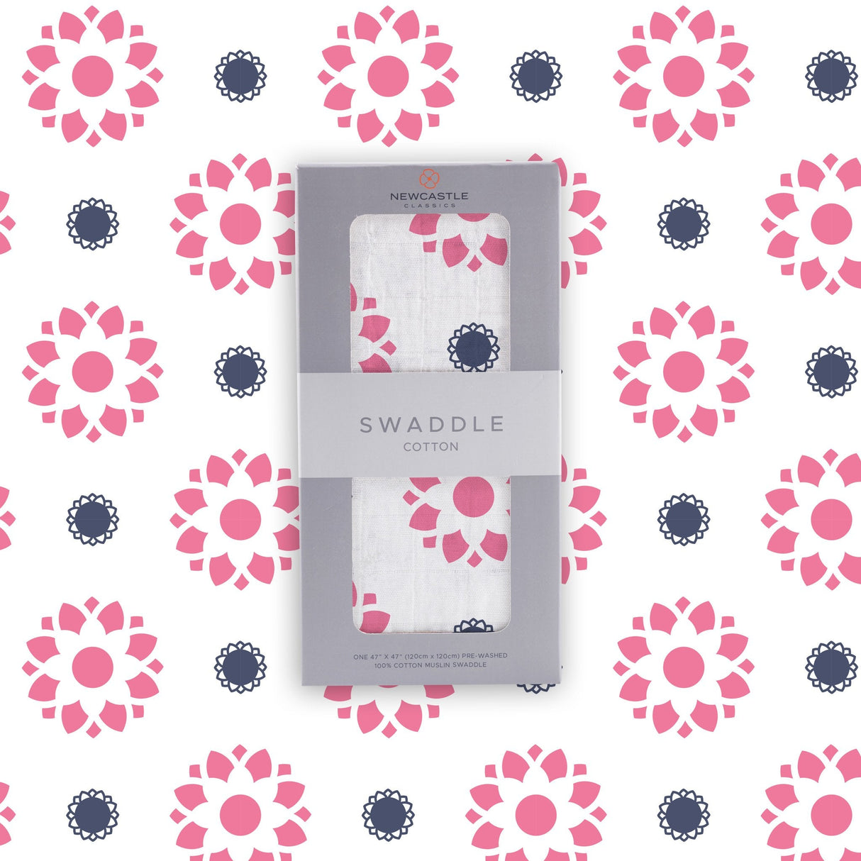 Primrose Indigo Cotton Muslin Swaddle - HoneyBug