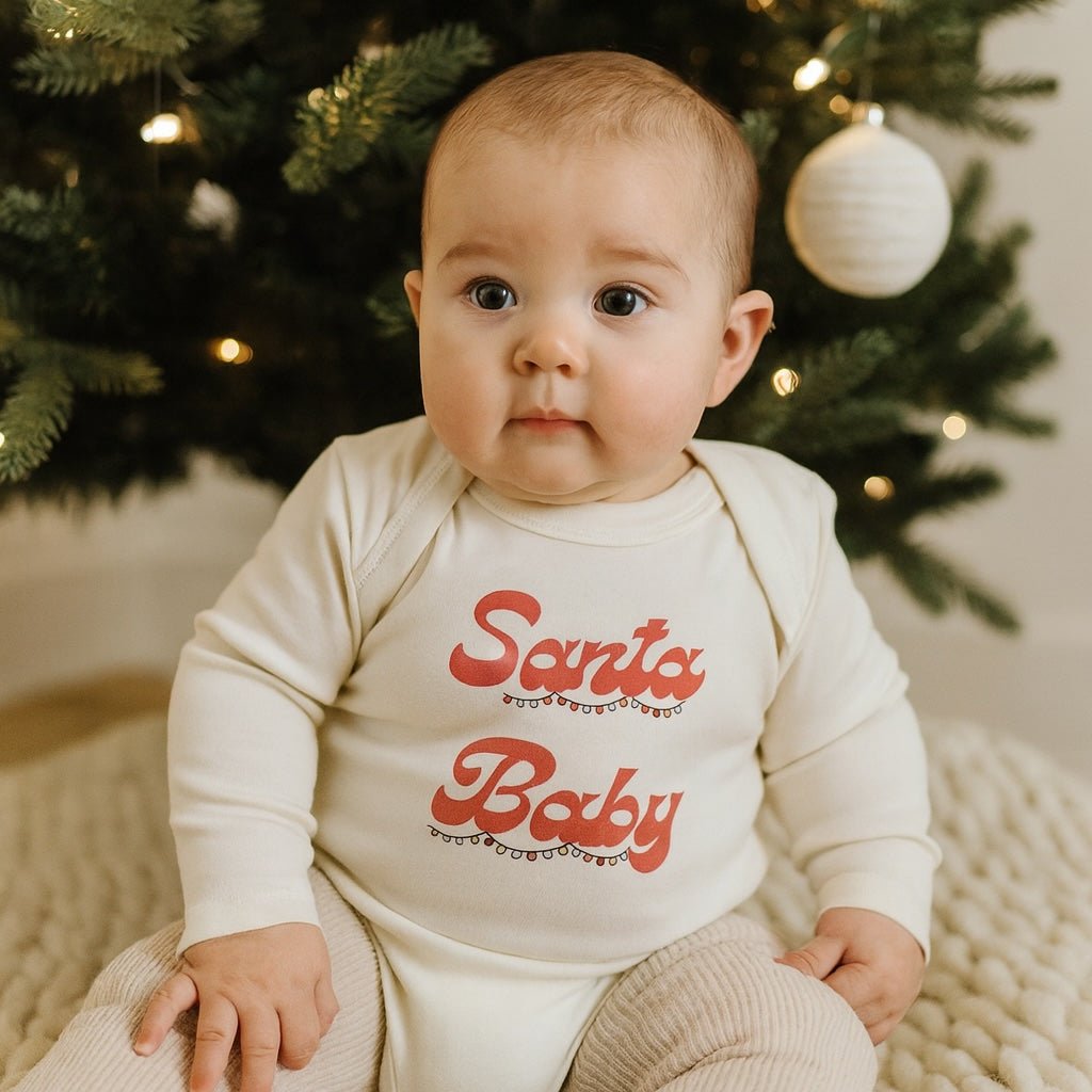 long sleeve graphic bodysuit | Santa Baby - HoneyBug