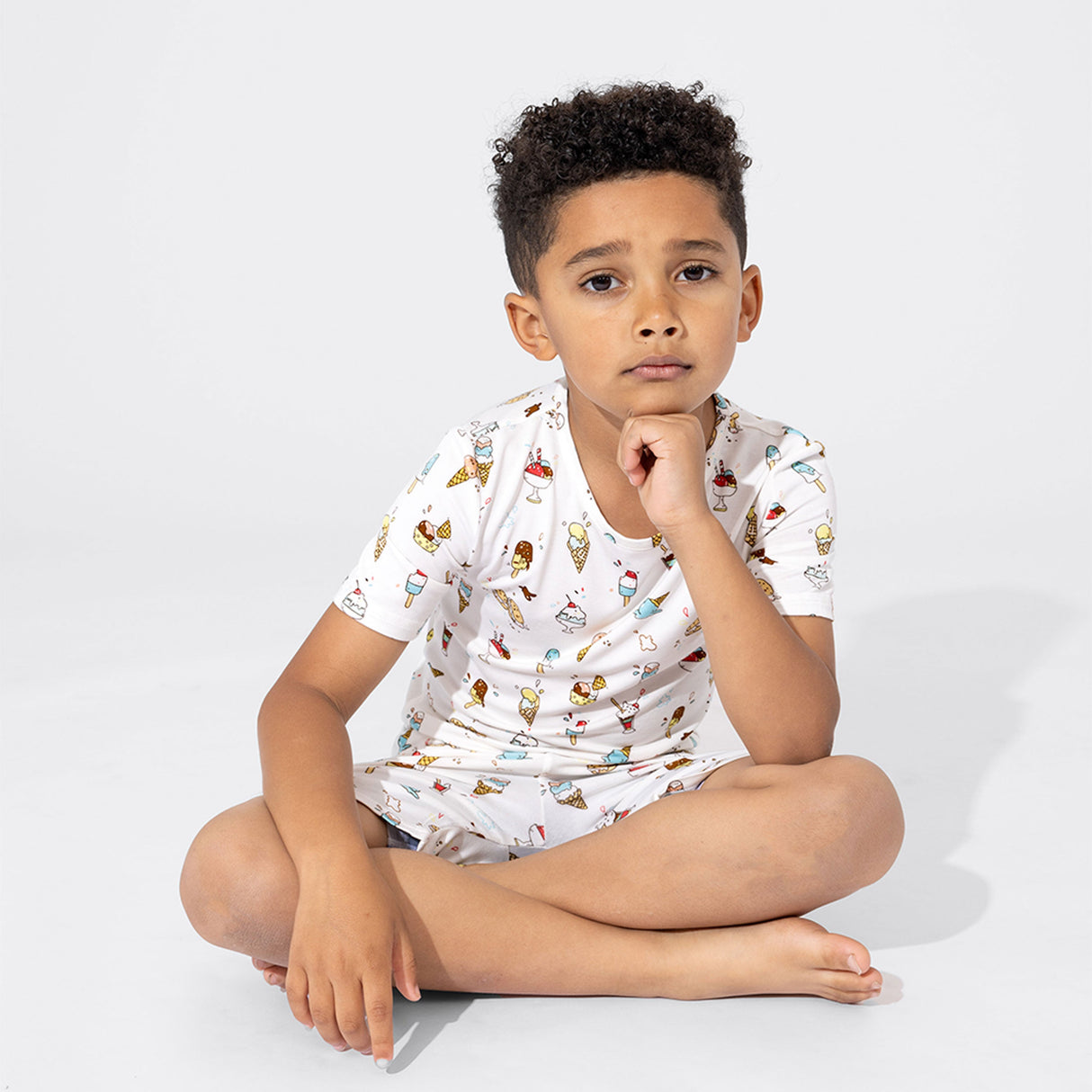 Ice Cream Bamboo Kids Pajama Short Set - HoneyBug