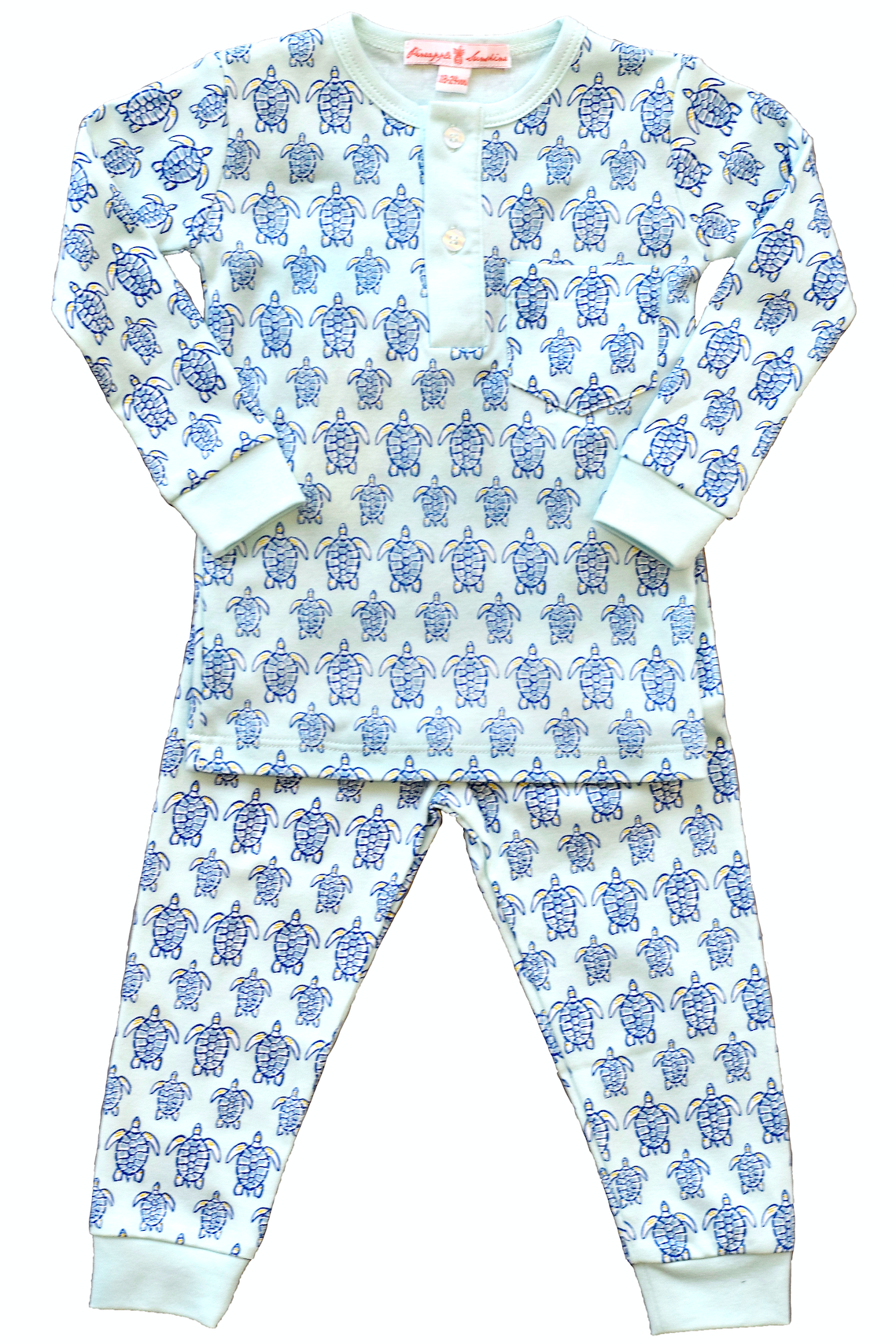 Blue Sea Turtle Pajama Set - HoneyBug
