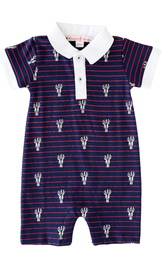 Lobster Stripe Romper - HoneyBug