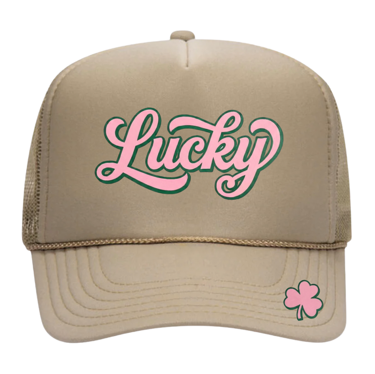 LUCKY ♡ printed trucker hat