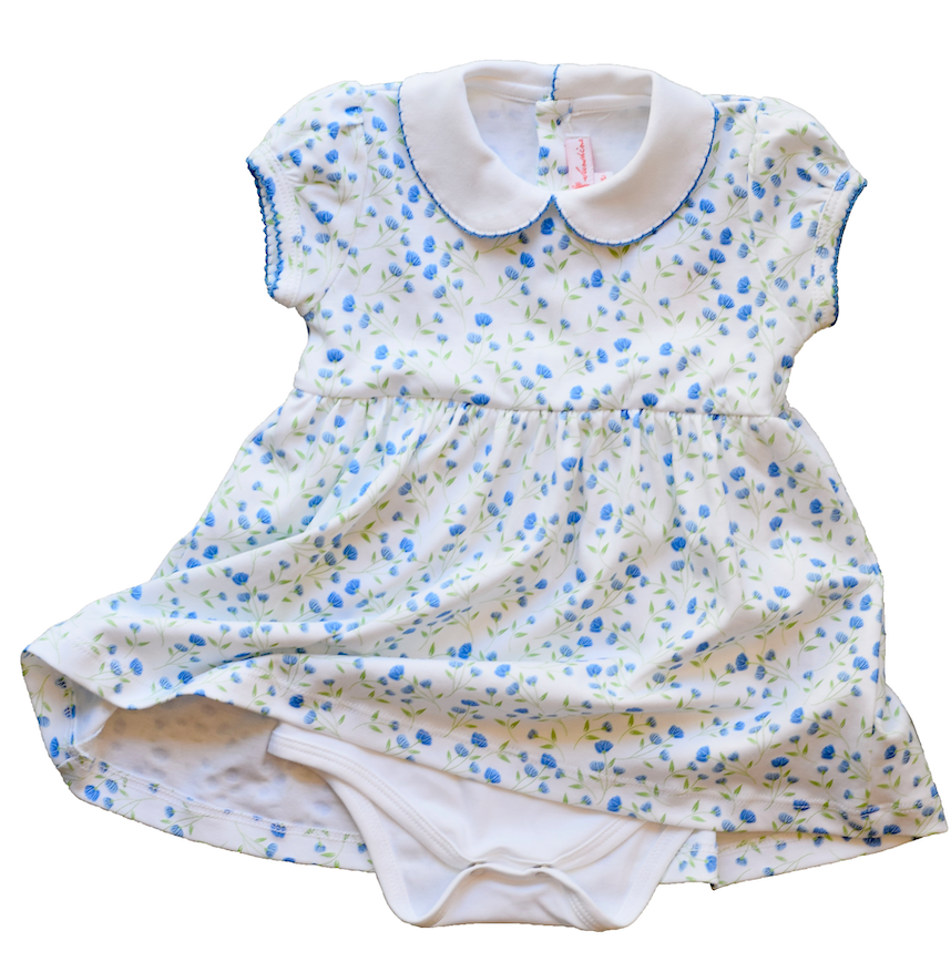 Arabella Blue Floral Dress - HoneyBug