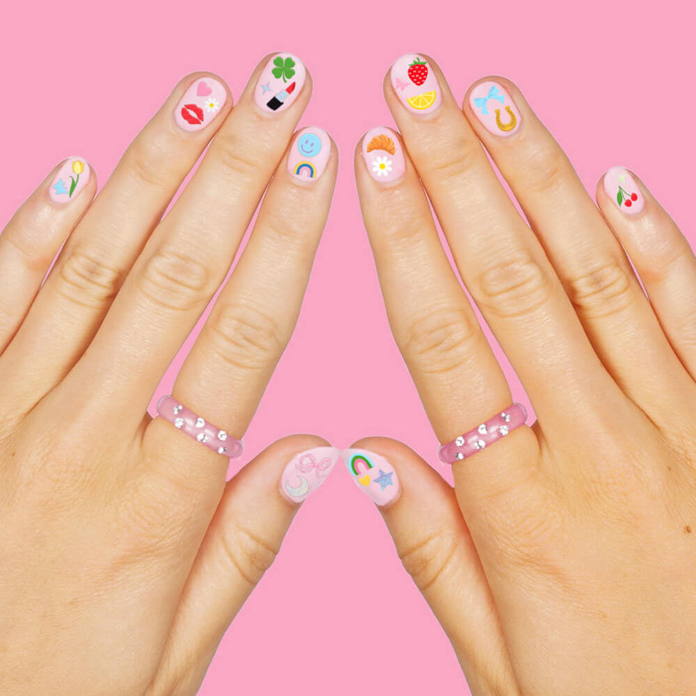 Cute Girl Nail Stickers - 604 Adhesive Nail Stickers