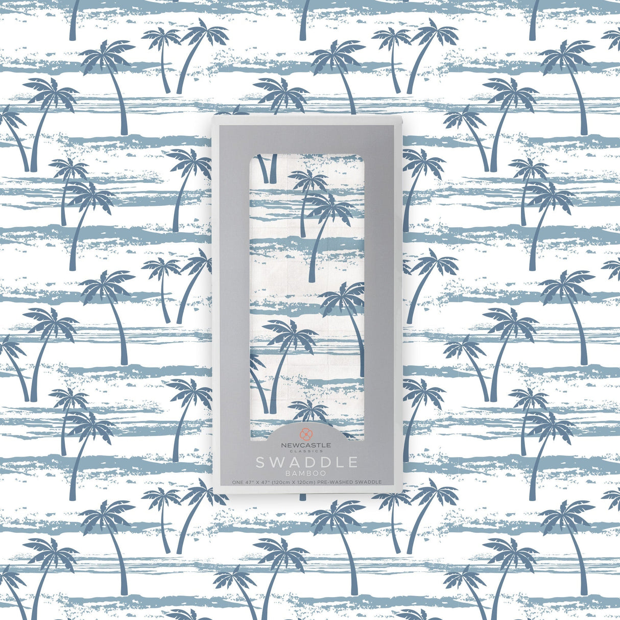 Ocean Palm Trees Bamboo Swaddle - HoneyBug